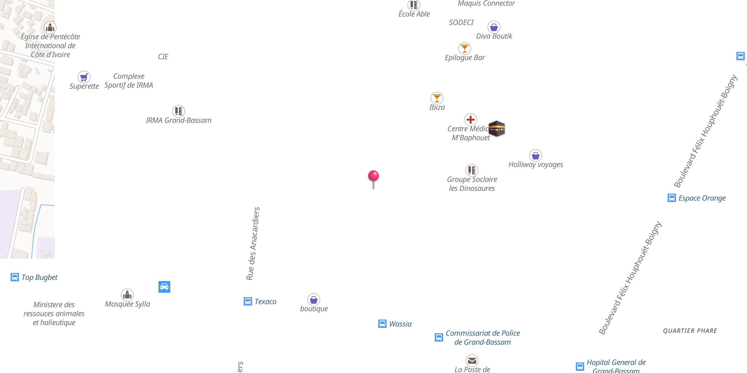 Carte de localisation : A.J.MCI