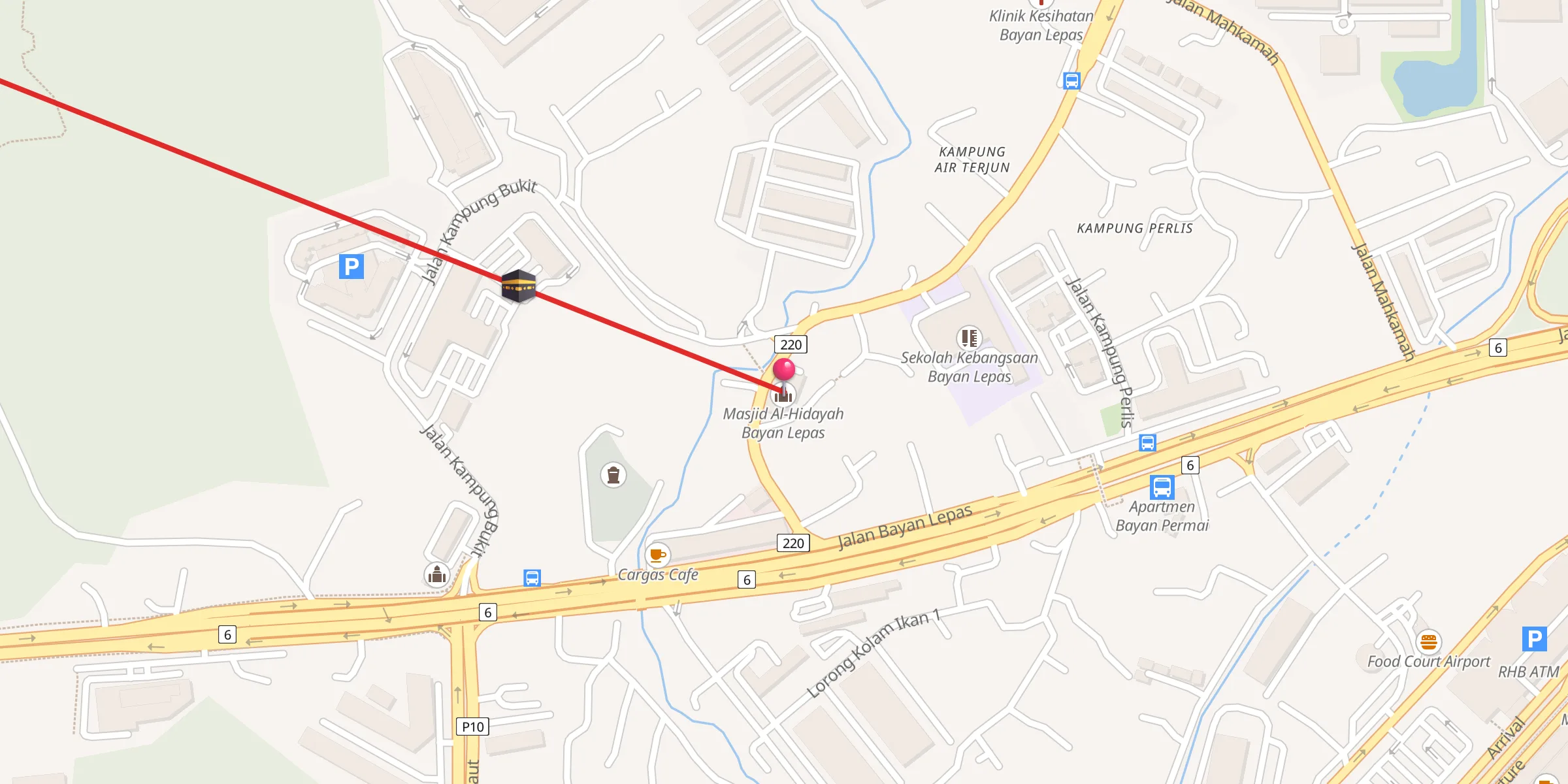 Carte de localisation : Masjid Al-Hidayah Bayan Lepas