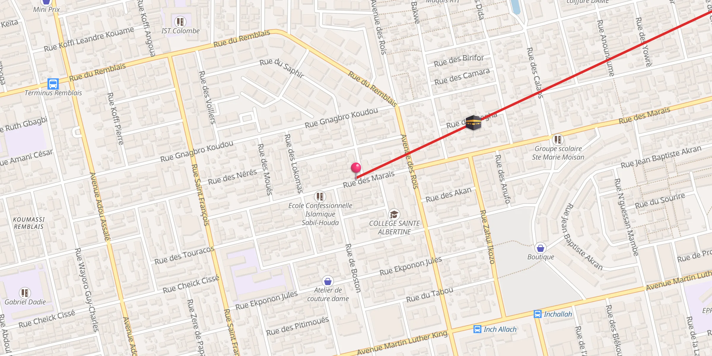 Carte de localisation : Mosquée El Hadj Seydou Sana