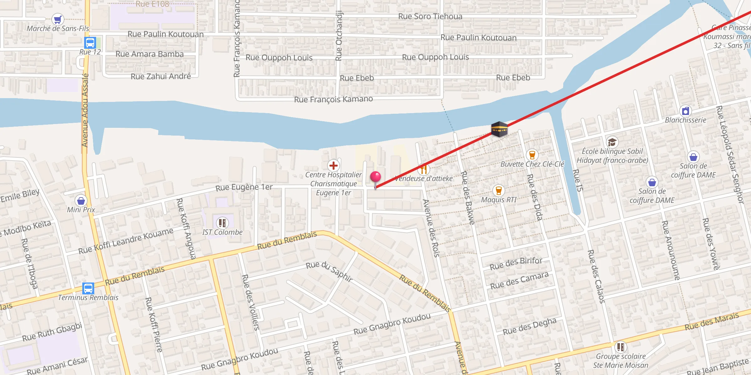 Carte de localisation : Mosquée Al Moudjahidinesl