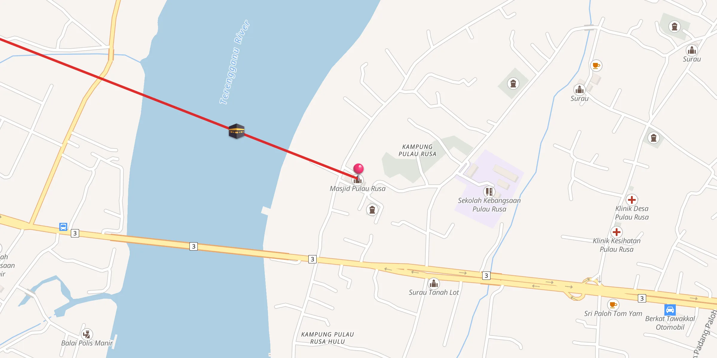 Carte de localisation : Masjid Pulau Rusa