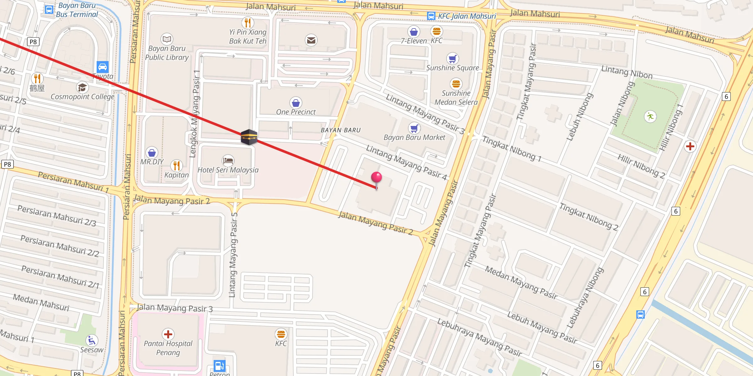 Carte de localisation : Masjid Umar Ibnu Al-Khattab Bayan Baru
