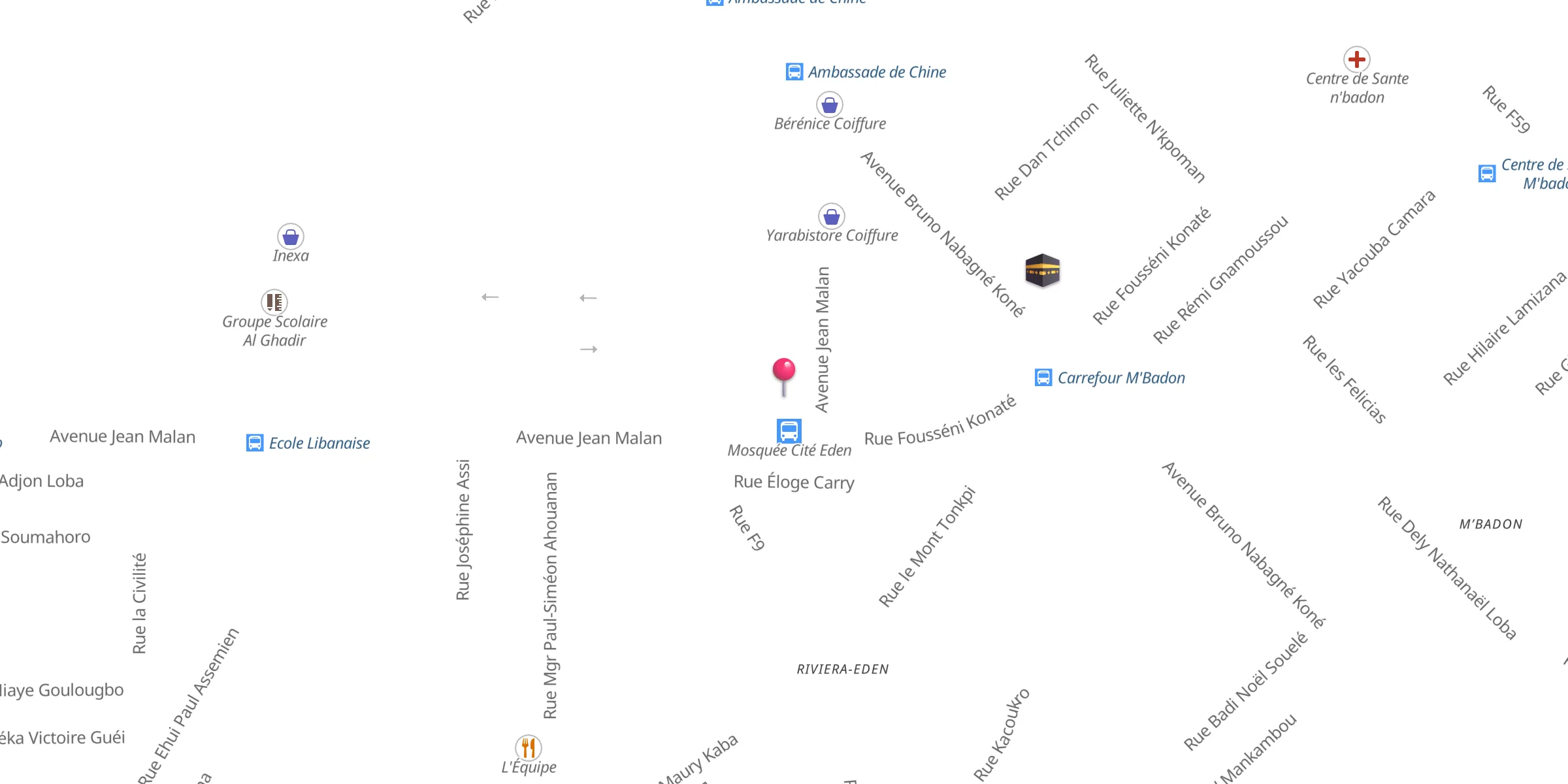Carte de localisation : Mosquée de la Cité Eden