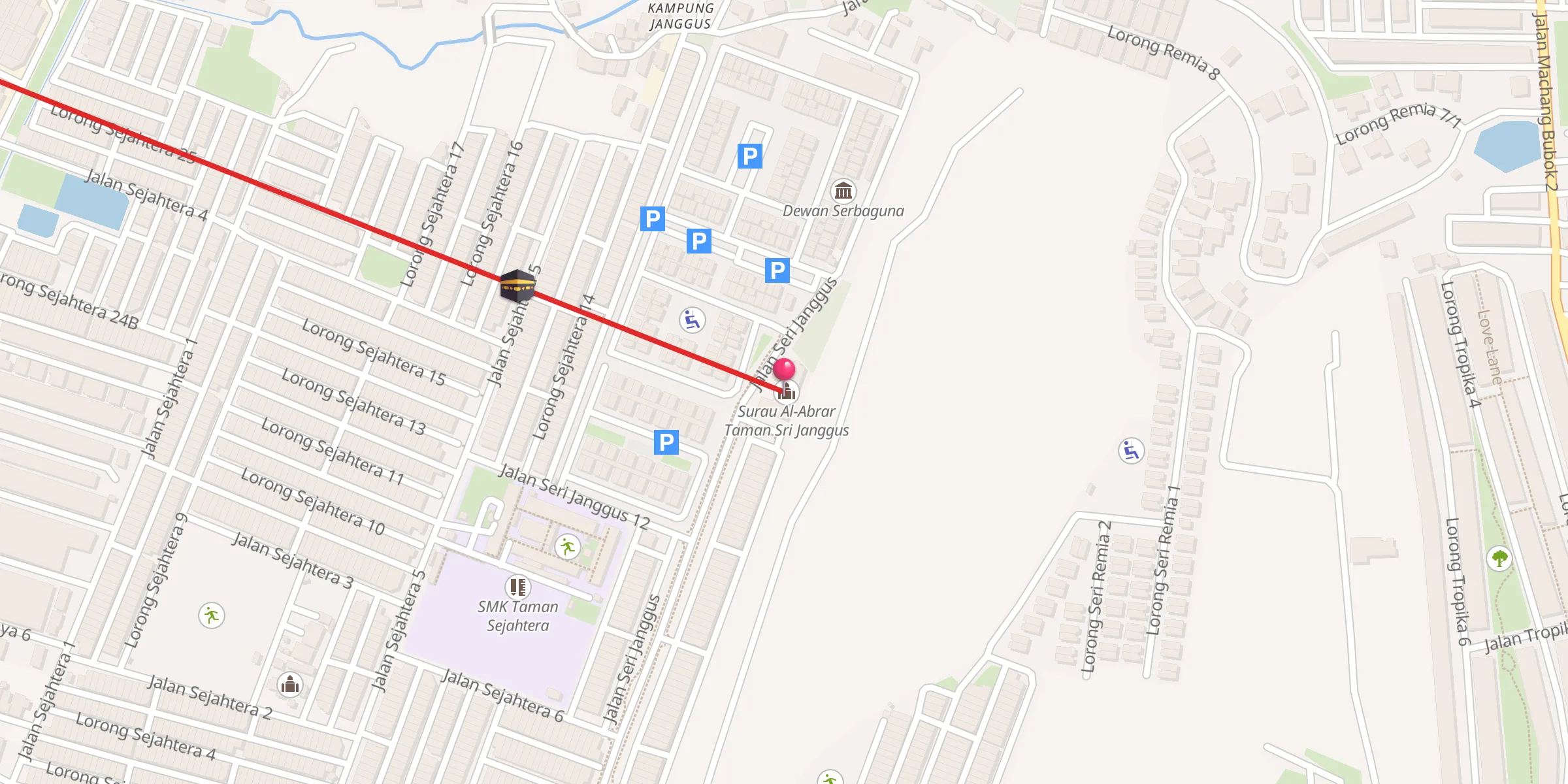 Carte de localisation : Surau Al-Abrar Taman Sri Janggus