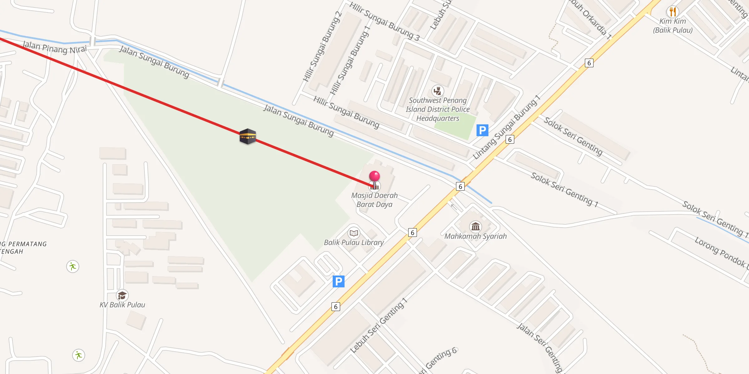 Carte de localisation : Masjid Daerah Barat Daya