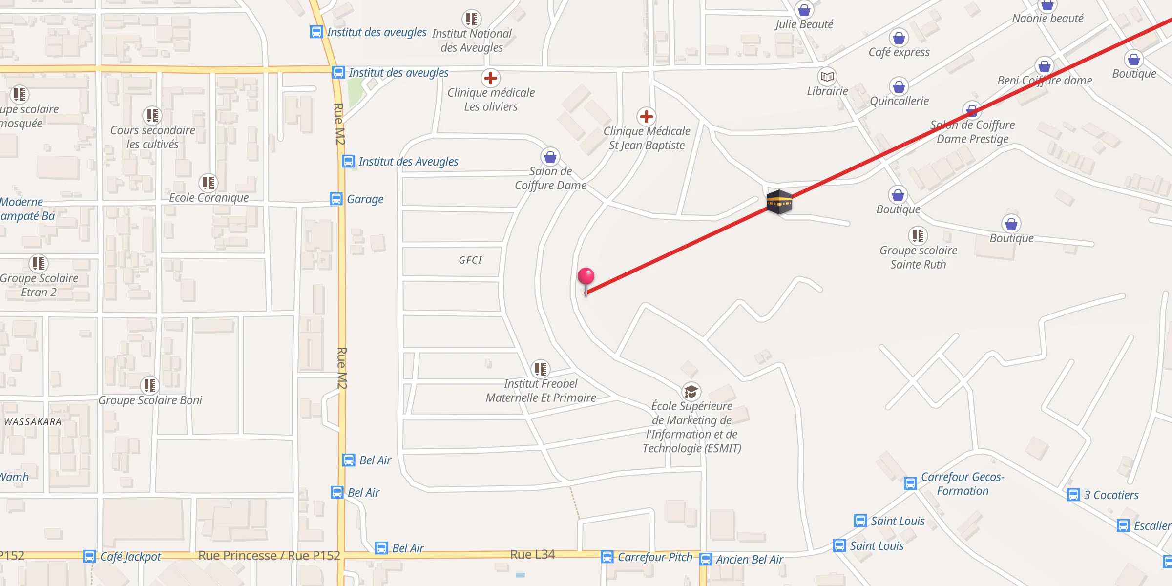 Carte de localisation : Mosquée Abou Bark Siddik