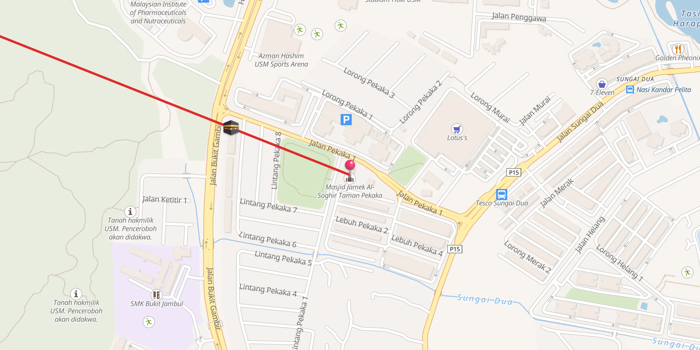 Carte de localisation : Masjid Jamek Al-Soghir Taman Pekaka