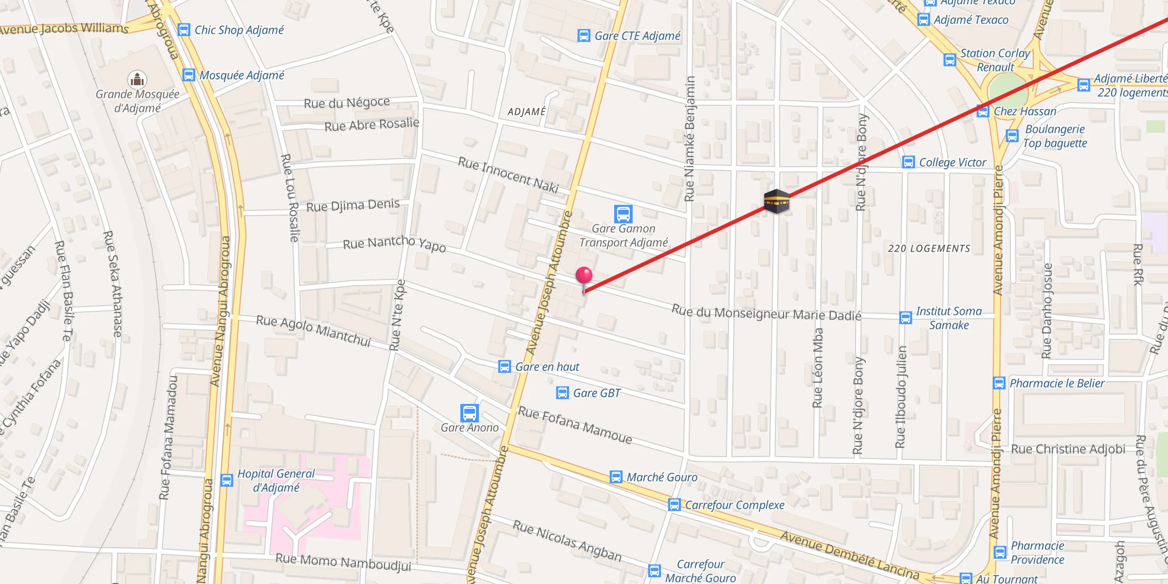 Carte de localisation : Mosquée El Hadj Mohamed Taofiq