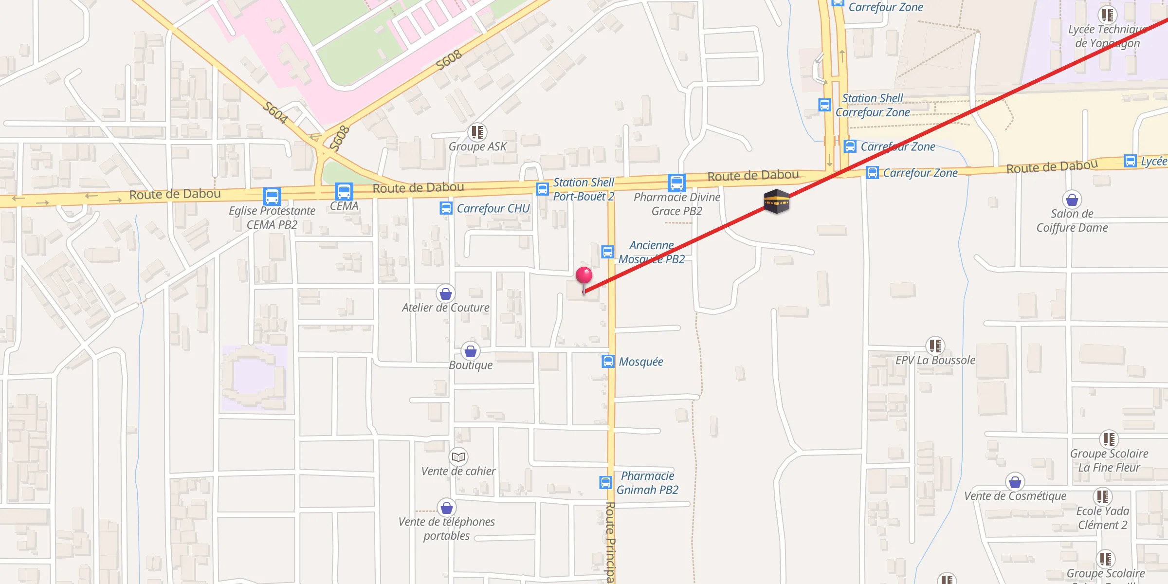 Carte de localisation : Mosquée Aboubakar Sidik