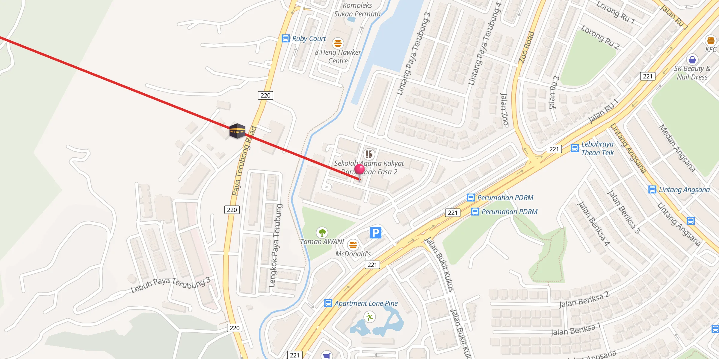 Carte de localisation : SURAU POLIS FASA2 TIMUR LAUT