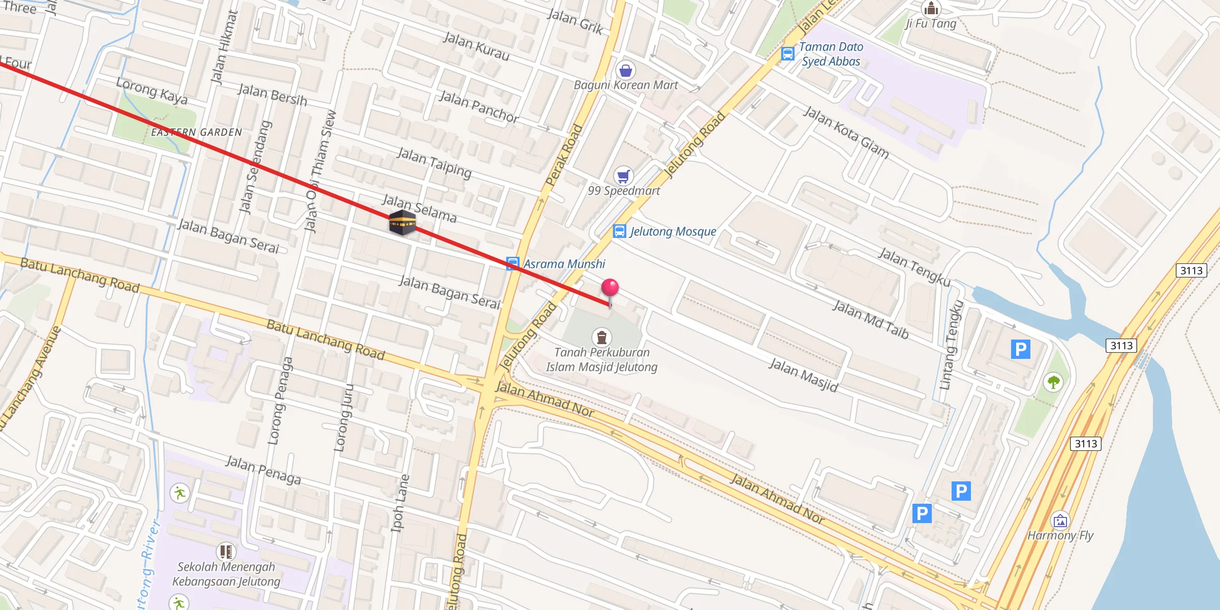 Carte de localisation : Masjid Jamek Jelutong