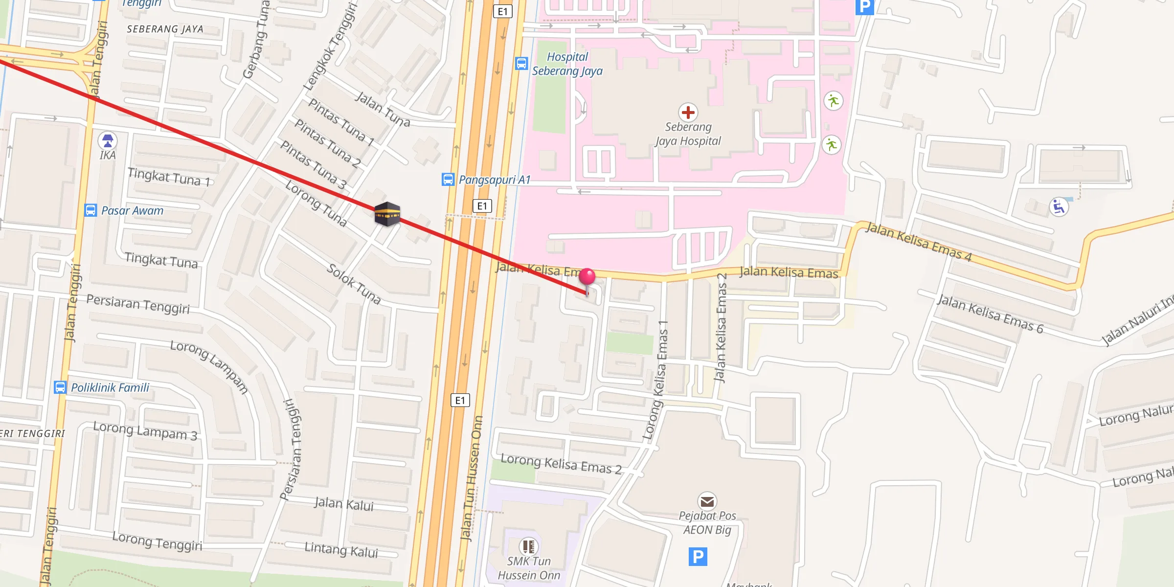 Carte de localisation : Surau Al-Hidayah
