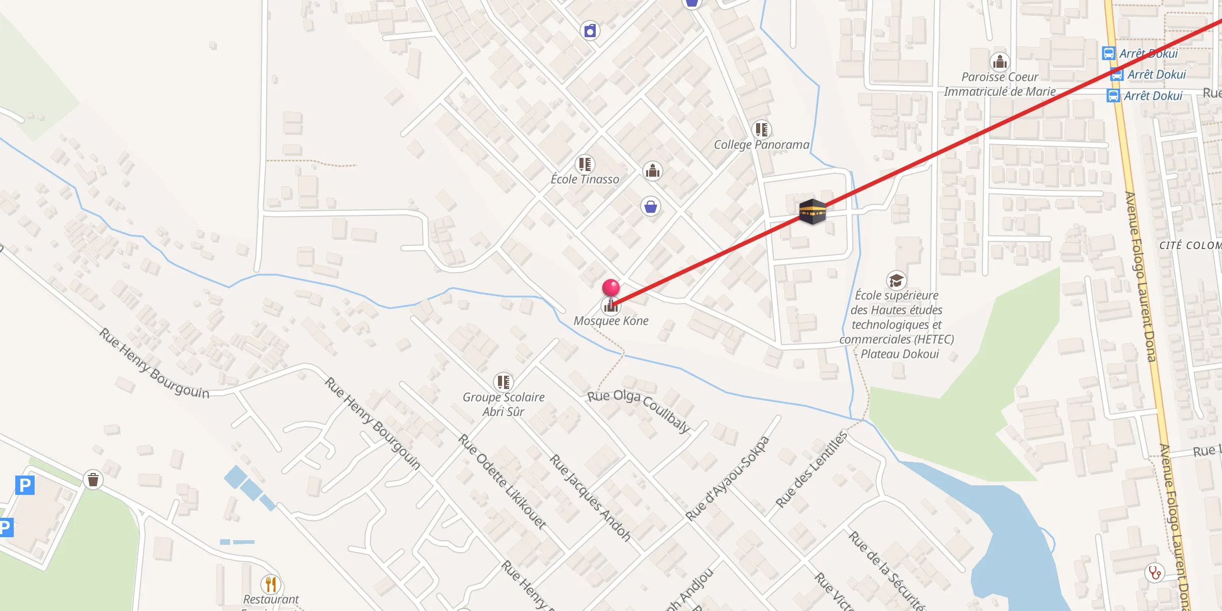 Carte de localisation : Mosquee Kone