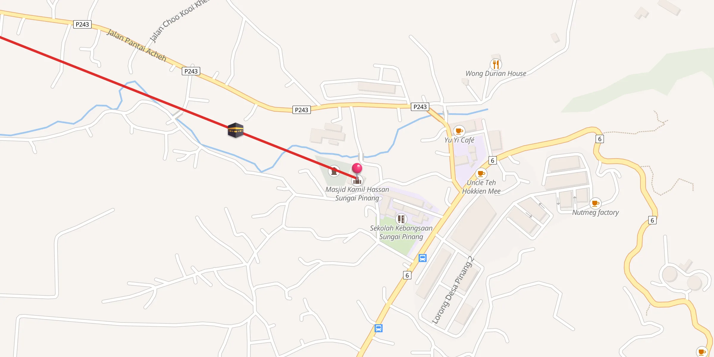 Carte de localisation : Masjid Kamil Hassan Sungai Pinang