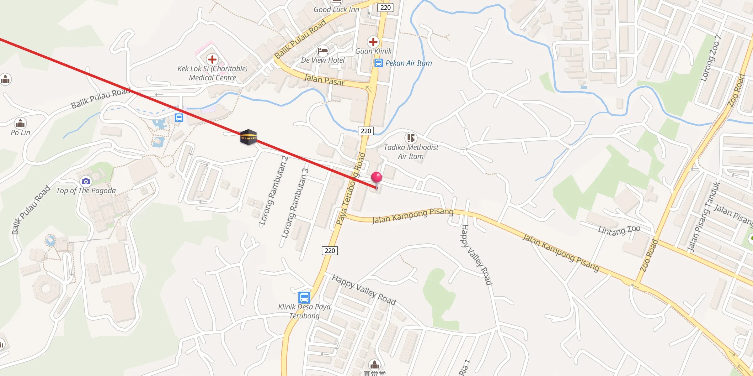 Carte de localisation : Masjid Jamek Paya Terubong