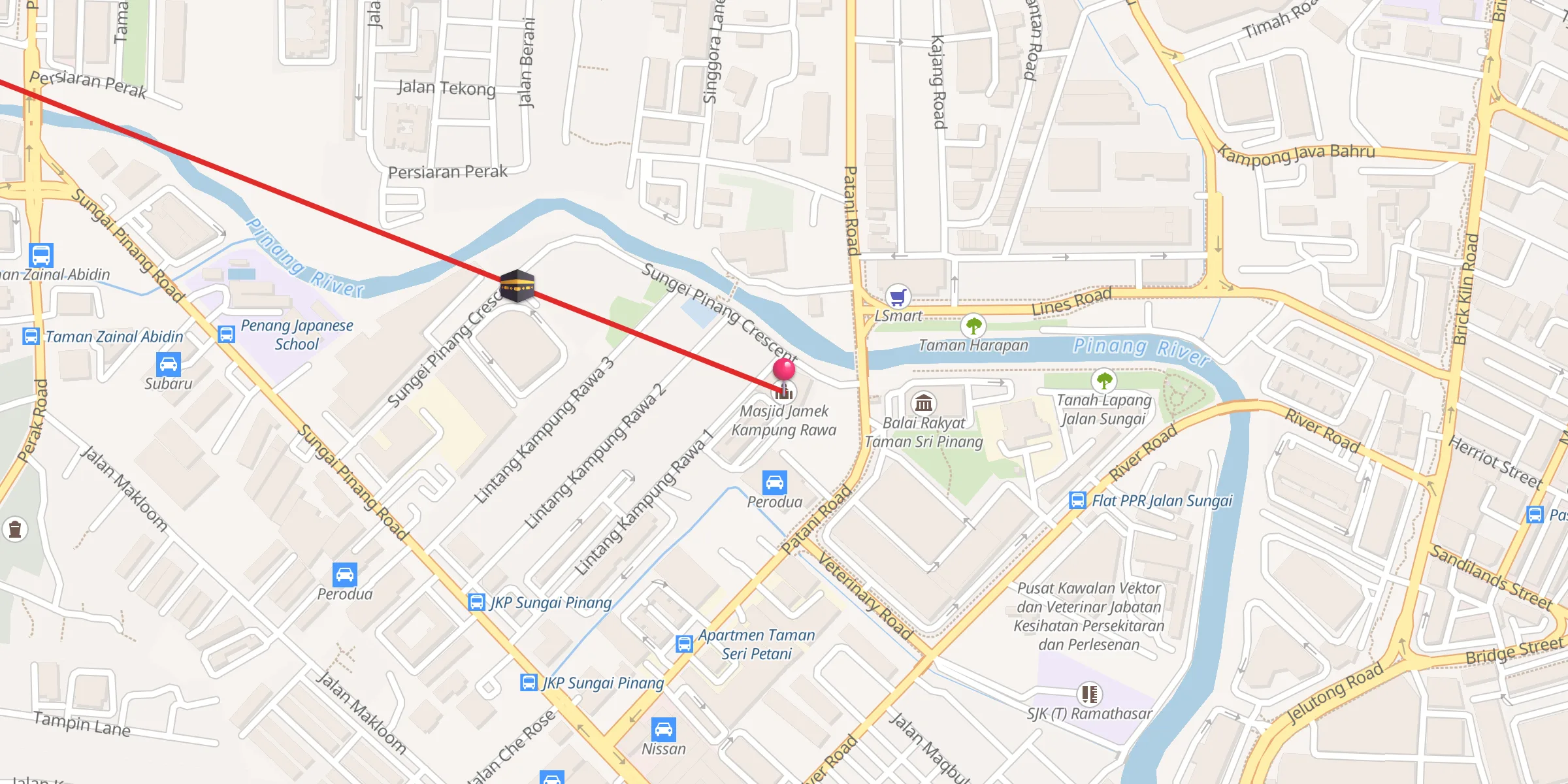 Carte de localisation : Masjid Jamek Kampung Rawa