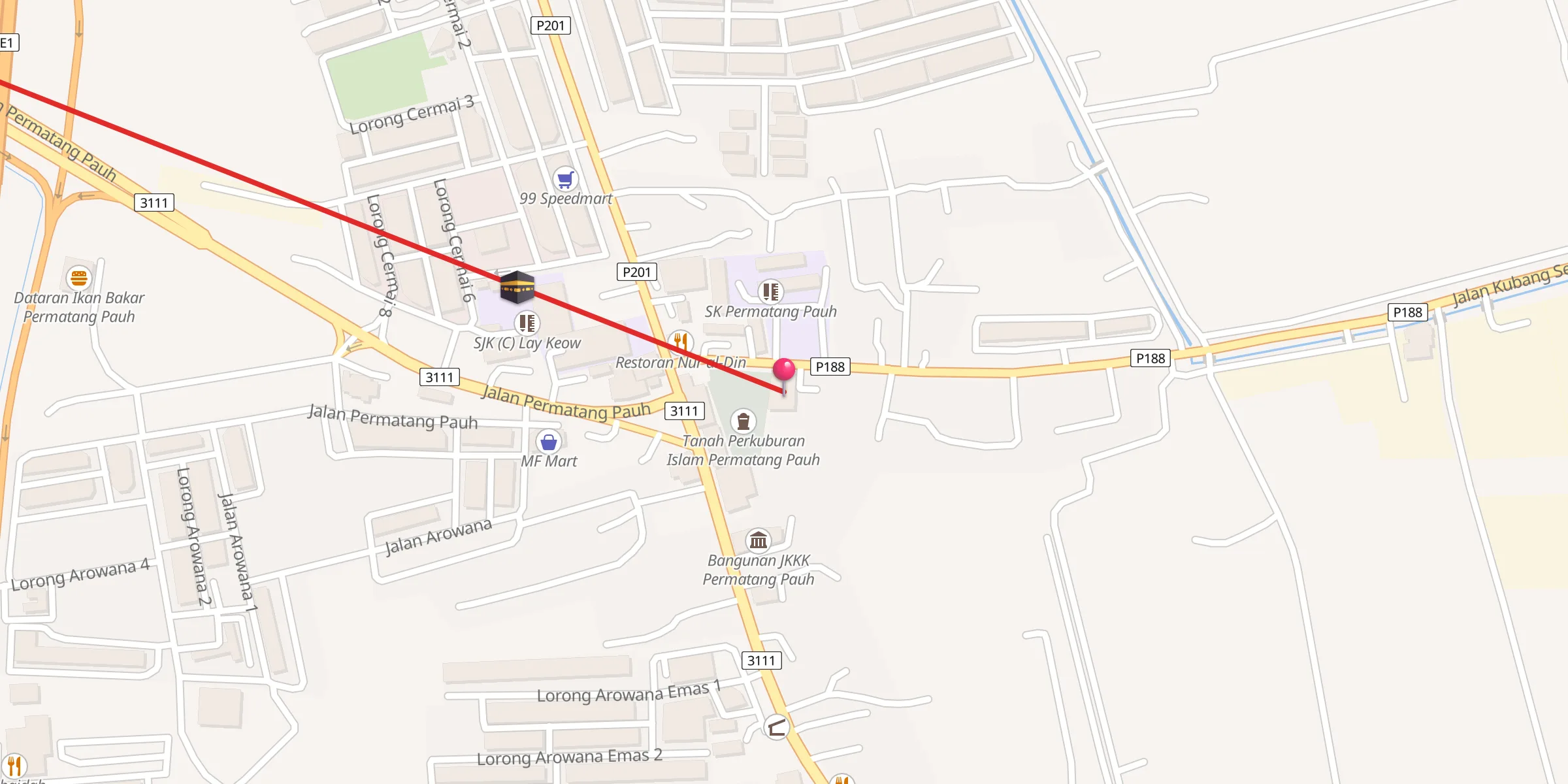 Carte de localisation : Masjid Jamek Permatang Pauh