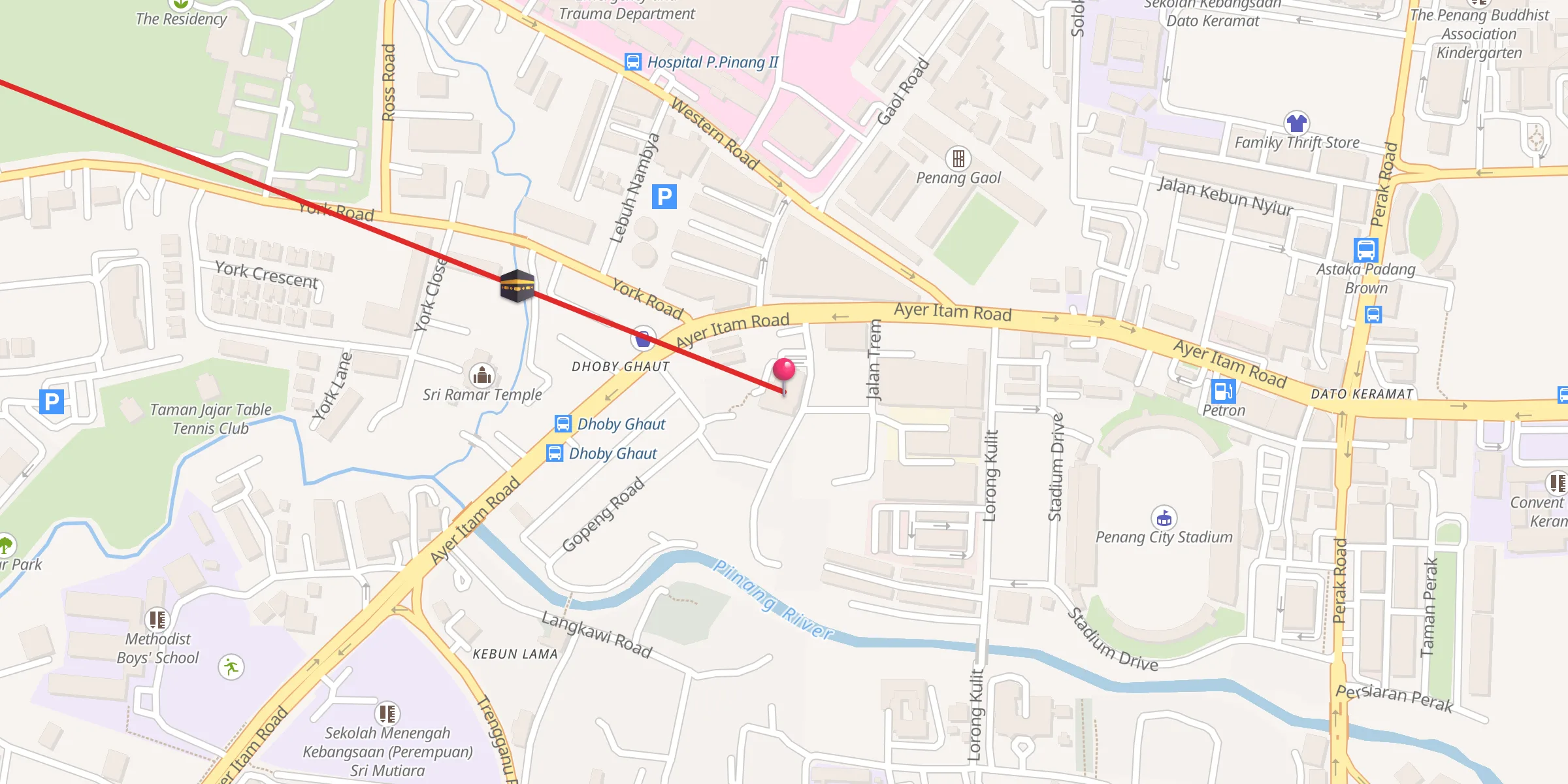 Carte de localisation : Masjid Jamek Shaik Yusoff