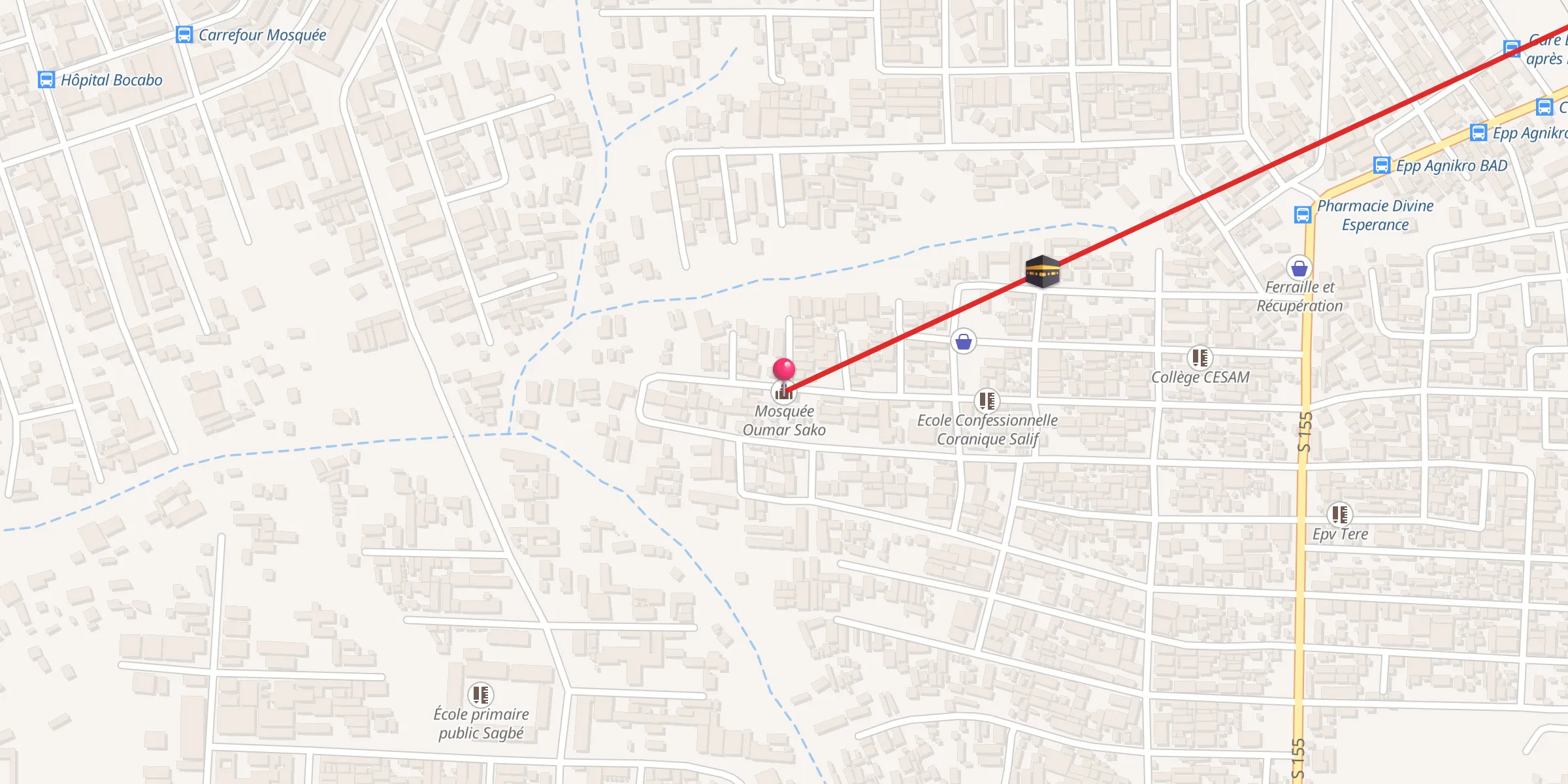 Carte de localisation : Mosquée Oumar Sako