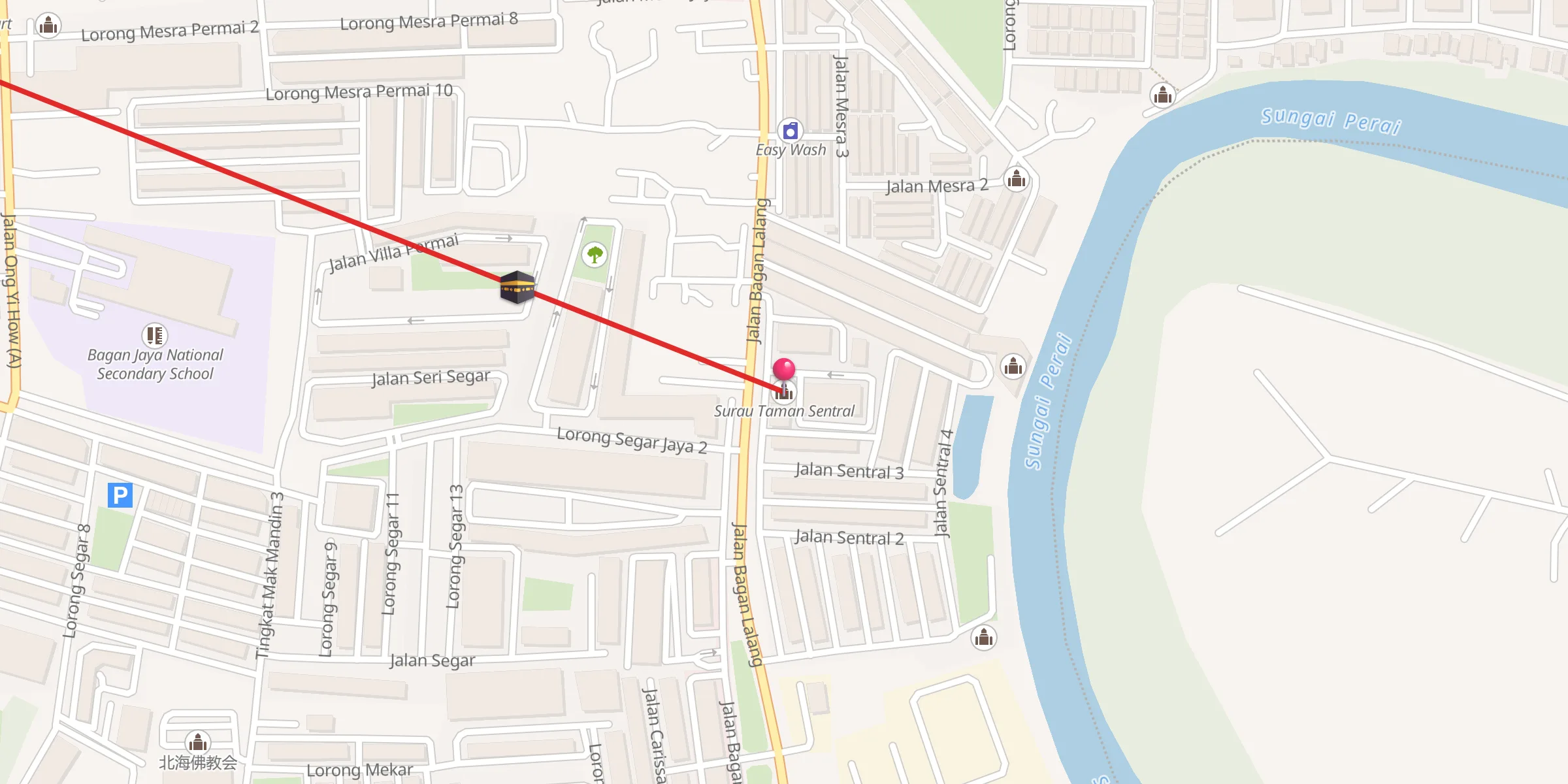 Carte de localisation : Surau Taman Sentral