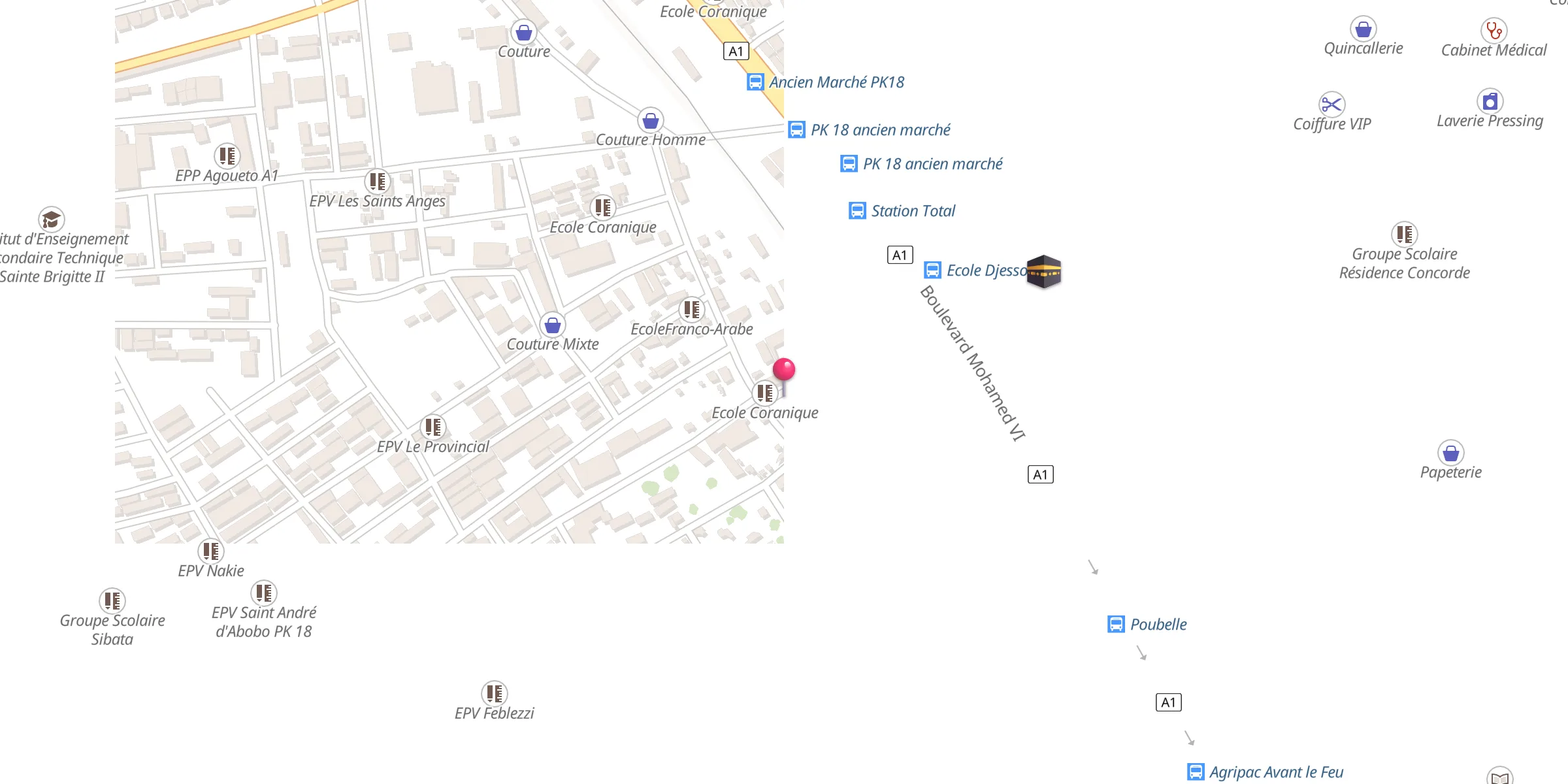 Carte de localisation : Mosquée