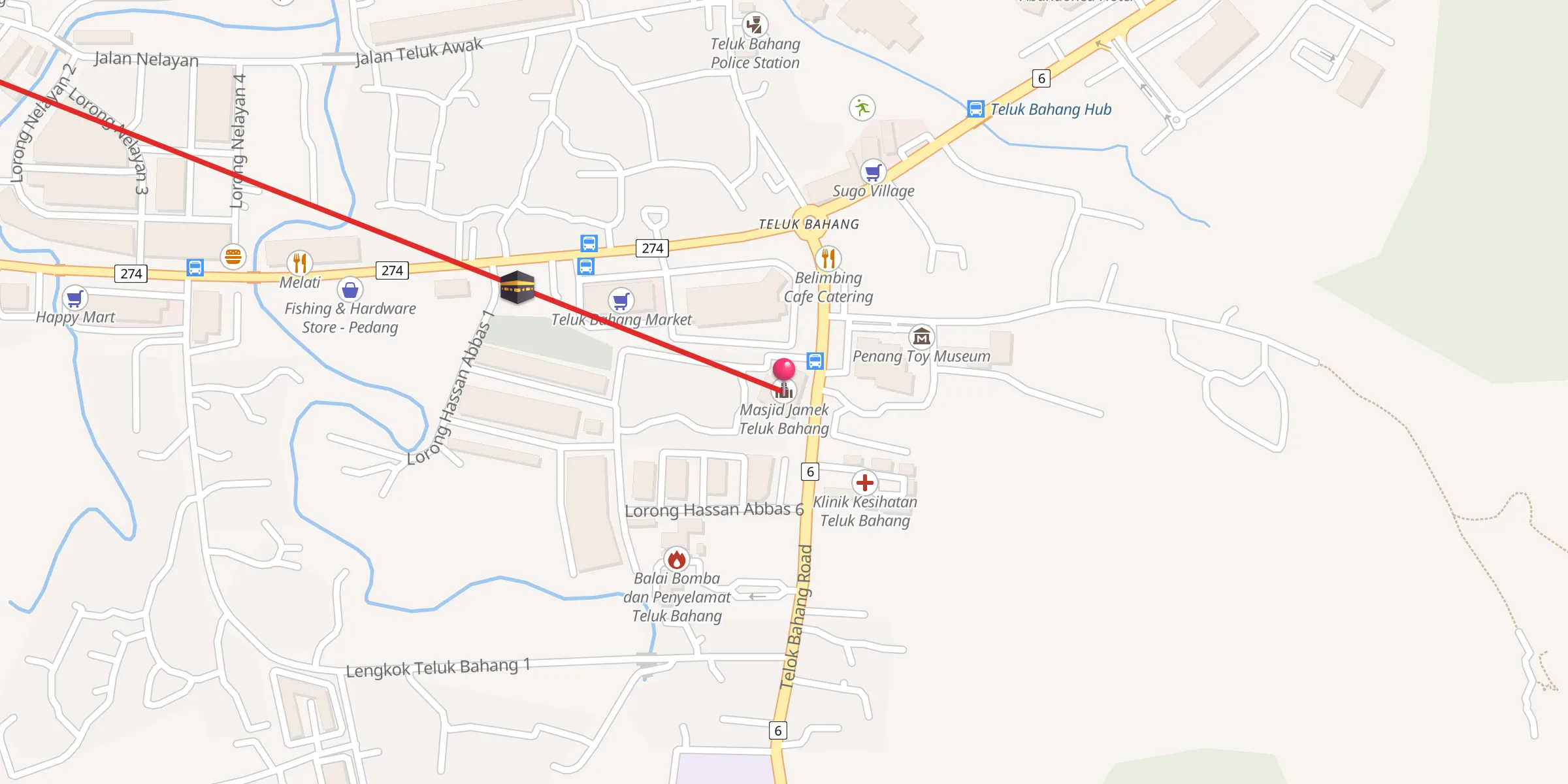 Carte de localisation : Masjid Jamek Teluk Bahang