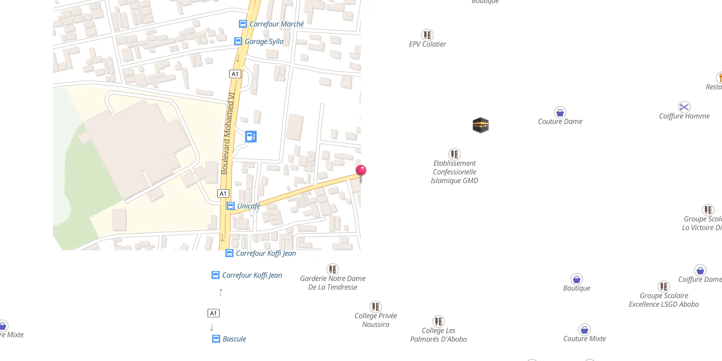 Carte de localisation : Mosquée