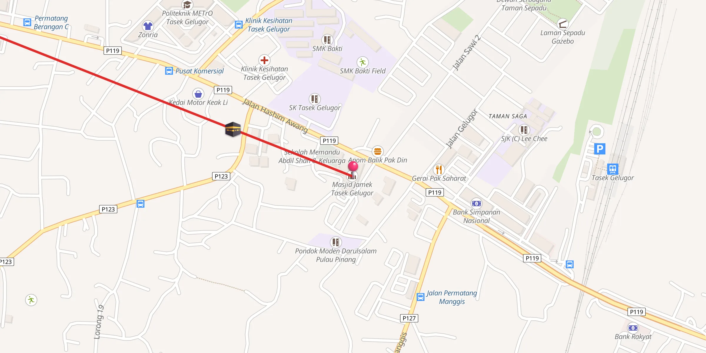 Carte de localisation : Masjid Jamek Tasek Gelugor