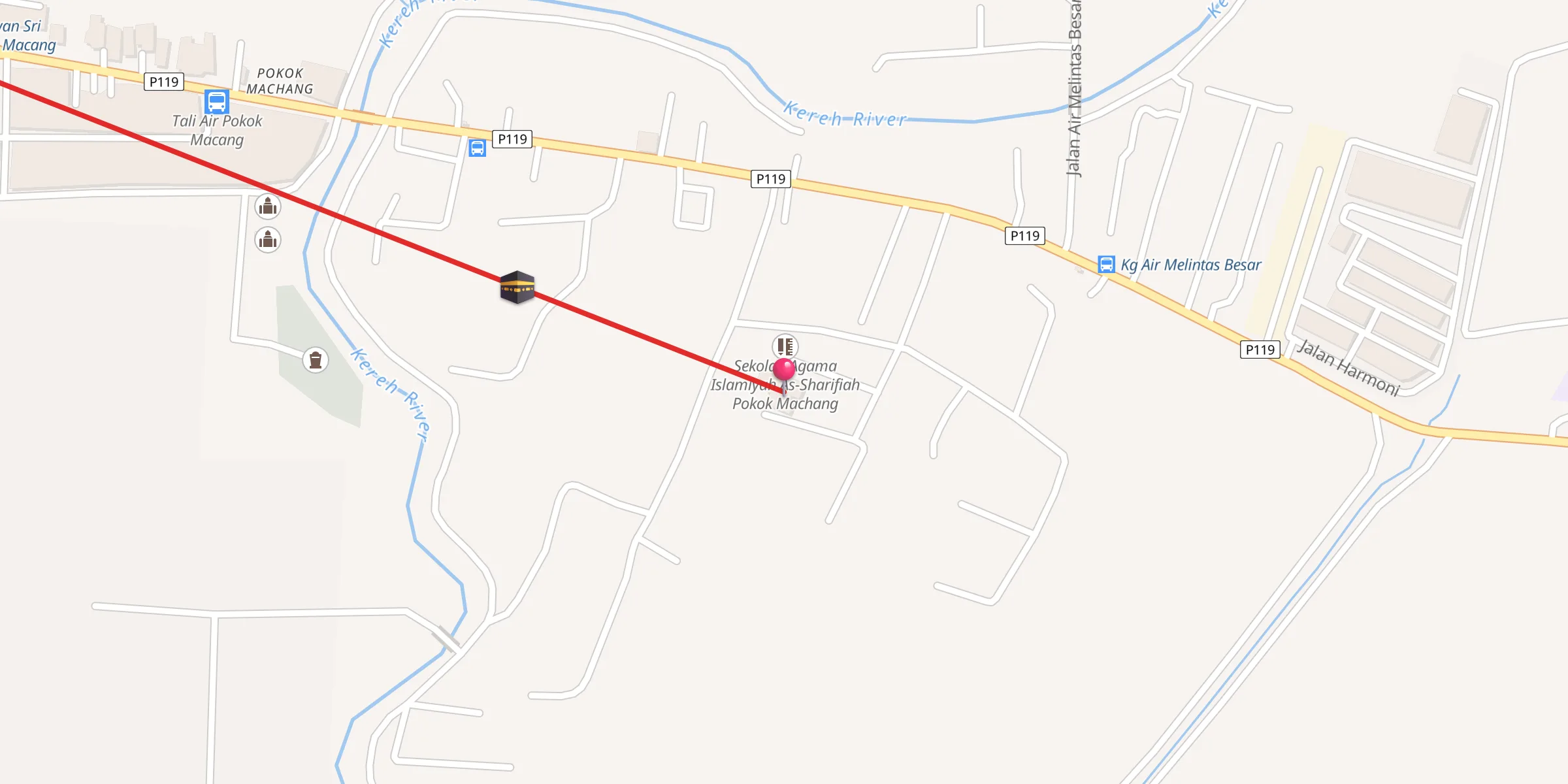 Carte de localisation : Masjid Jamek Pokok Machang