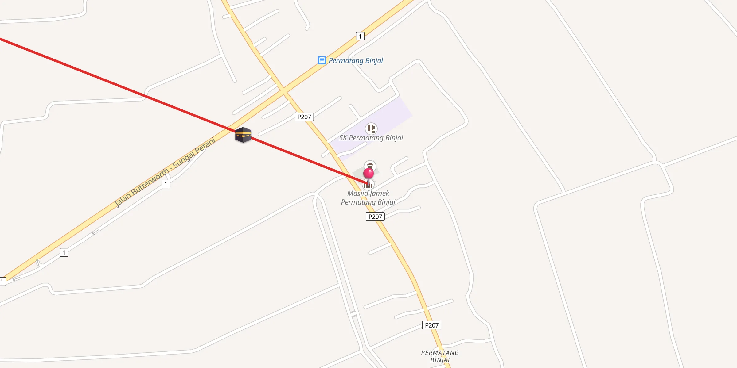 Carte de localisation : Masjid Jamek Permatang Binjai