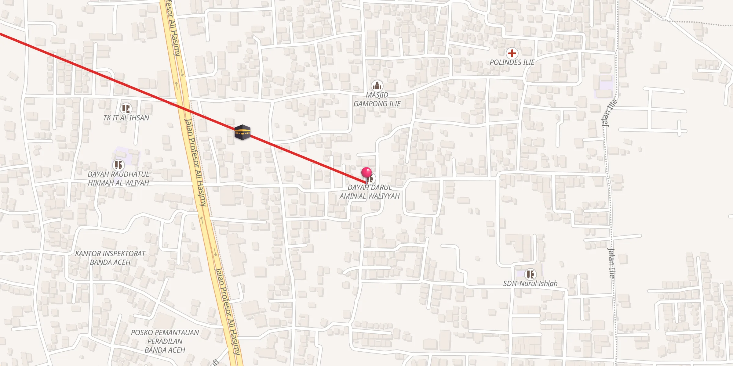 Carte de localisation : MUSHALA DAYAH DARUL AMIN AL WALIYYAH