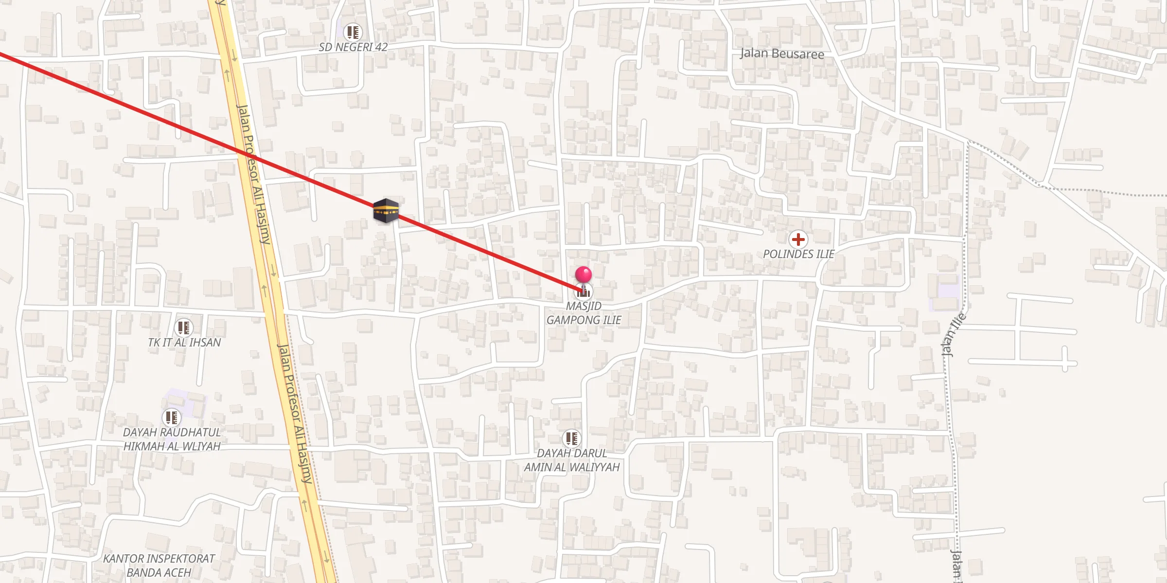 Carte de localisation : MASJID GAMPONG ILIE