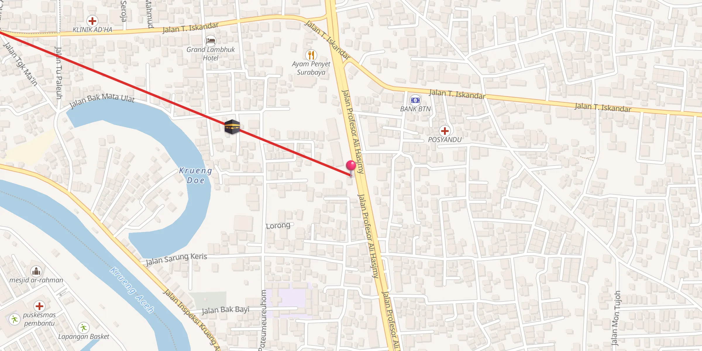 Carte de localisation : MUSHALA DAYAH BUSTANUL AULAD-FATA ABU H. ABDUL HAMID