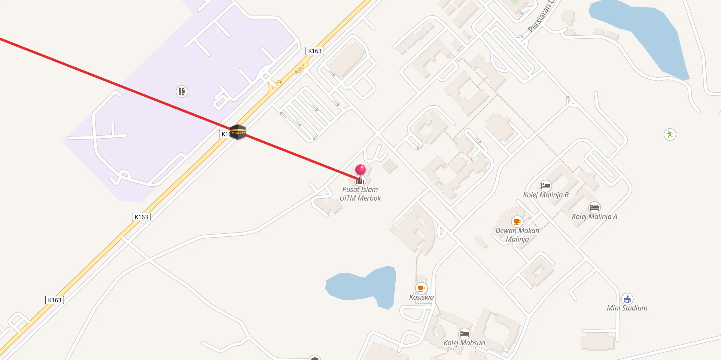 Carte de localisation : Pusat Islam UiTM Merbok