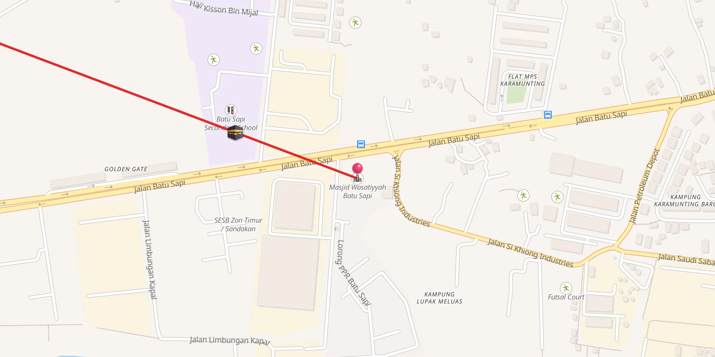 Carte de localisation : Masjid Wasatiyyah Batu Sapi