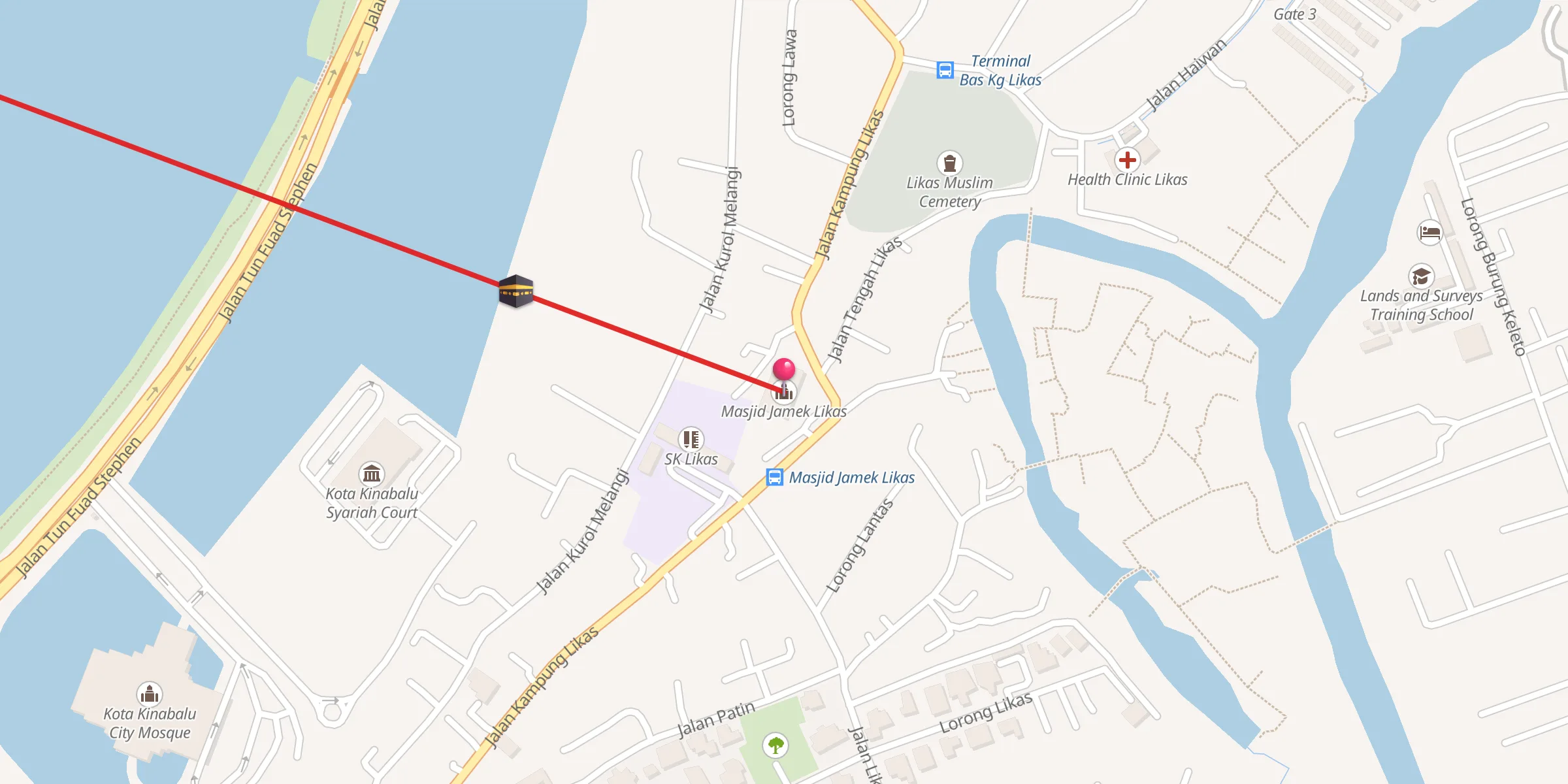 Carte de localisation : Masjid Jamek Likas