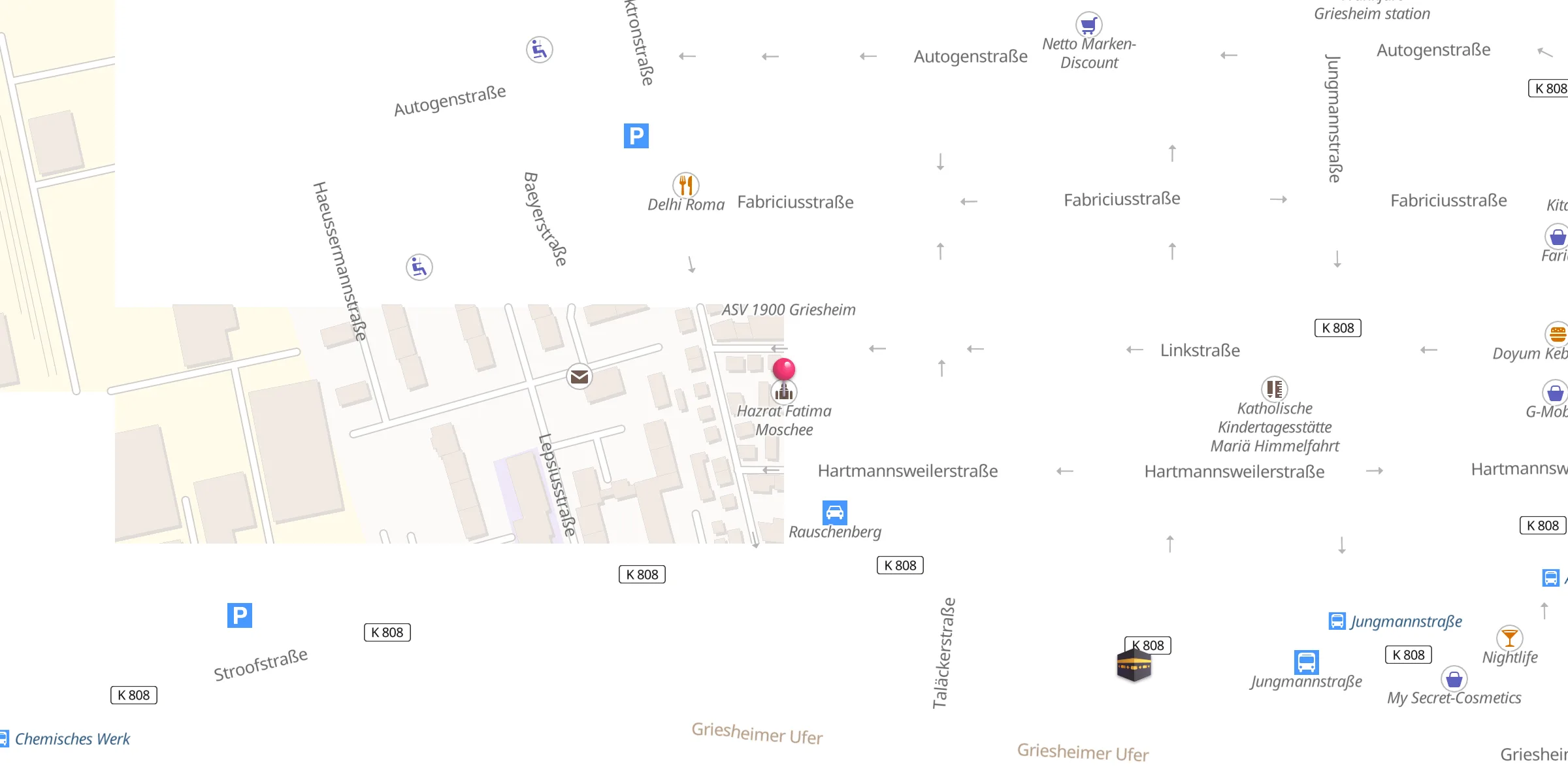 Carte de localisation : Hazrat Fatima Moschee