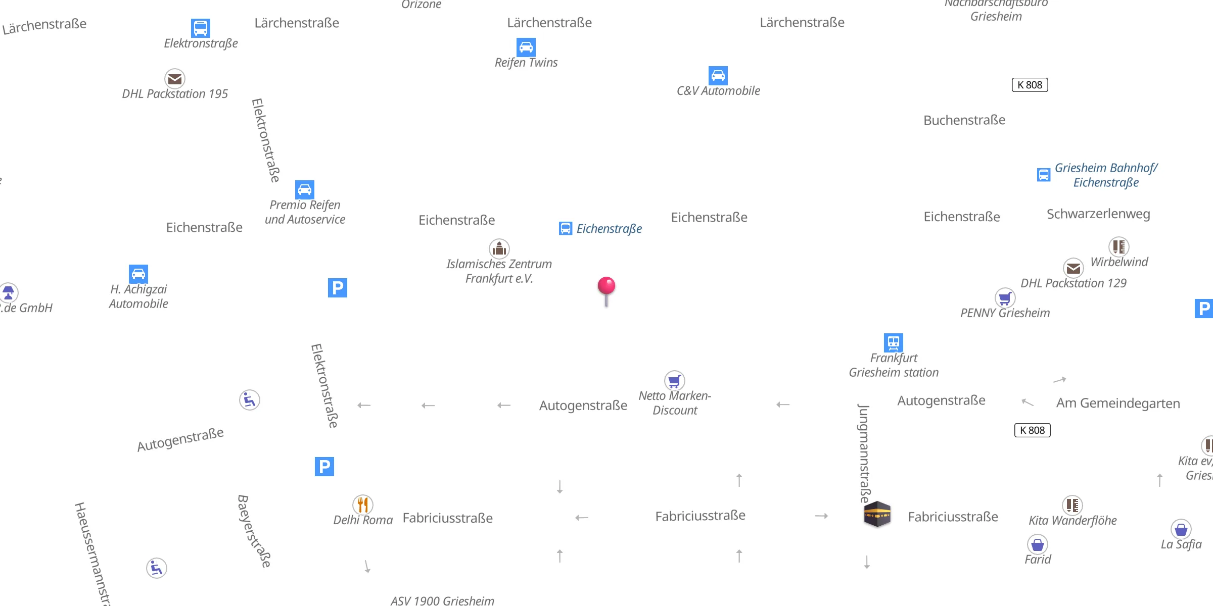 Carte de localisation : Markaz Islamisches Zentrum Frankfurt