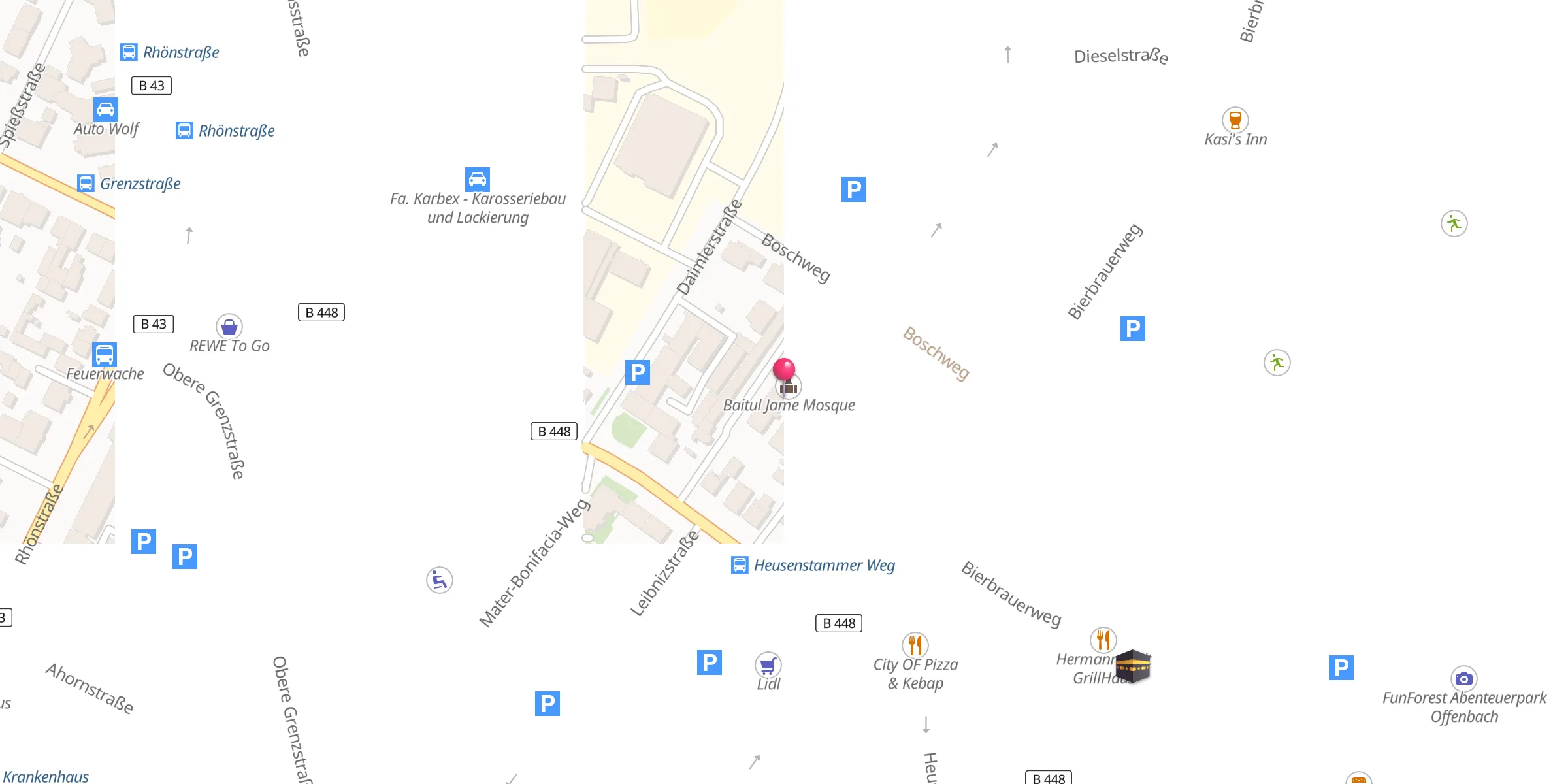 Carte de localisation : Baitul Jame Moschee