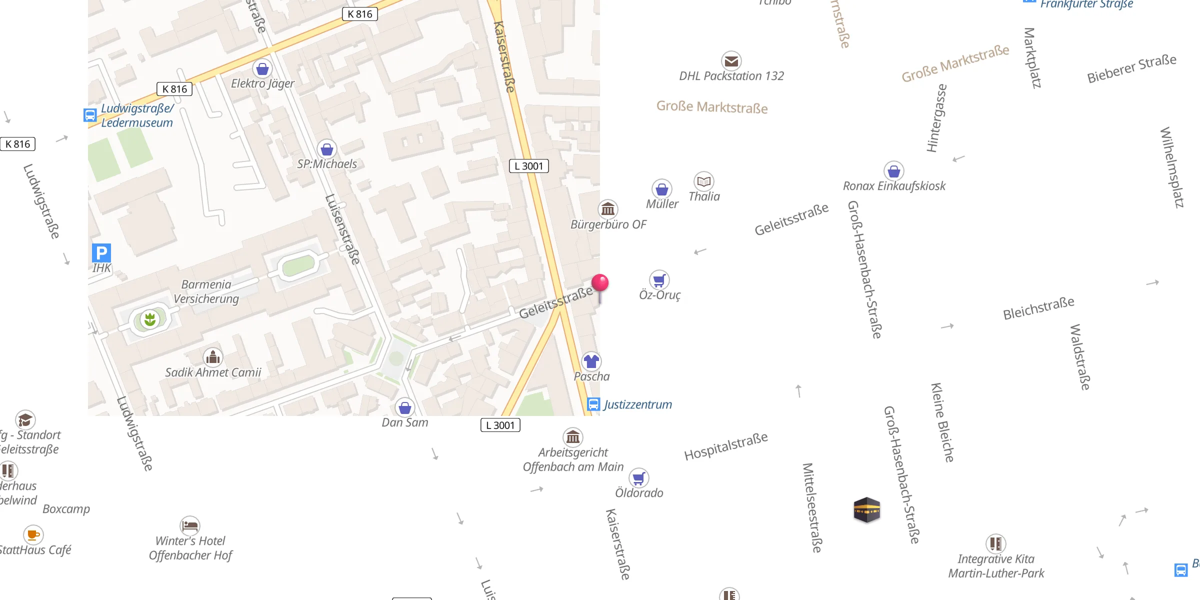Carte de localisation : BKZS - Dzemat Offenbach am Main