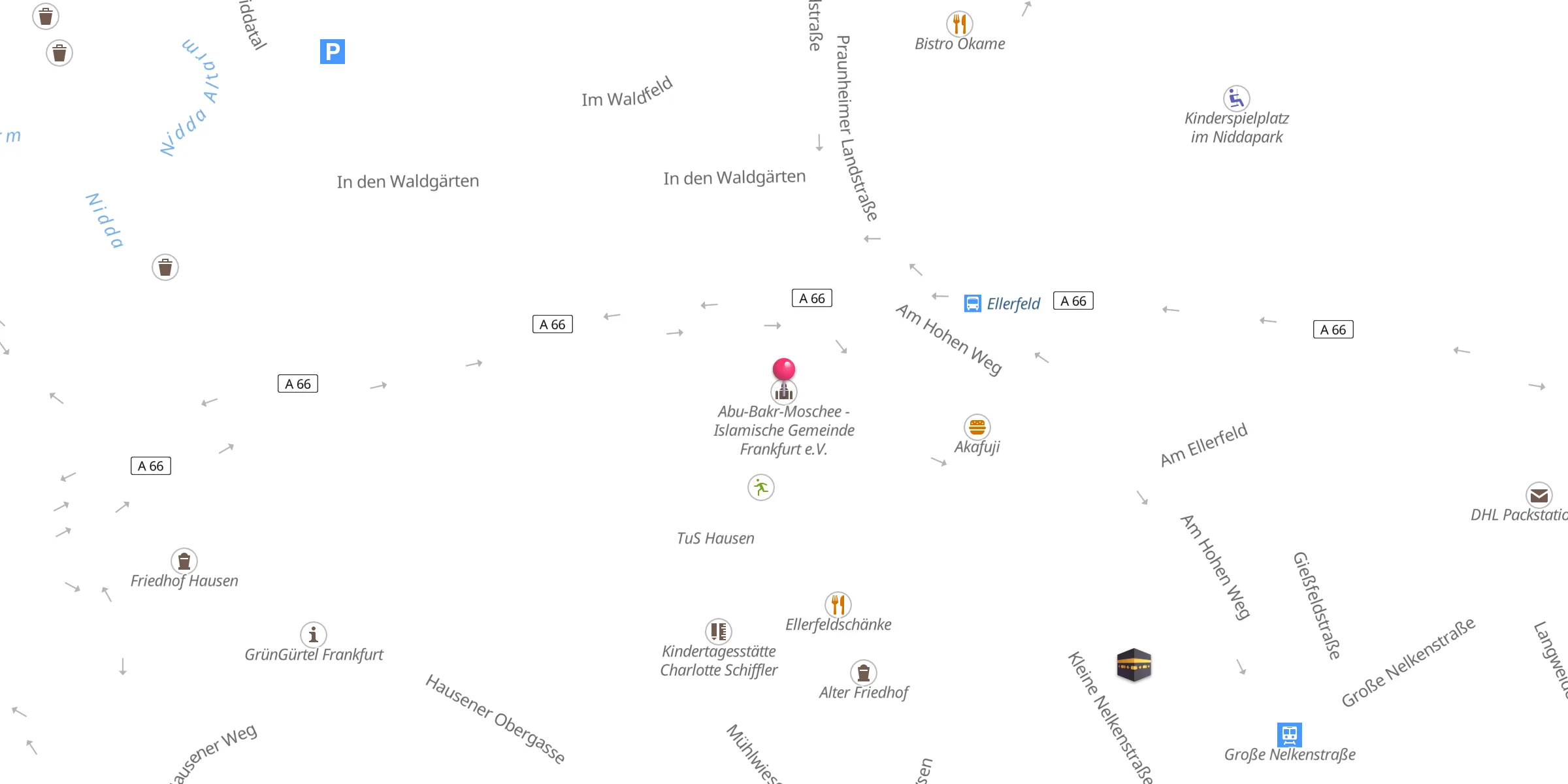Carte de localisation : Abu-Bakr-Moschee - Islamische Gemeinde Frankfurt e.V.