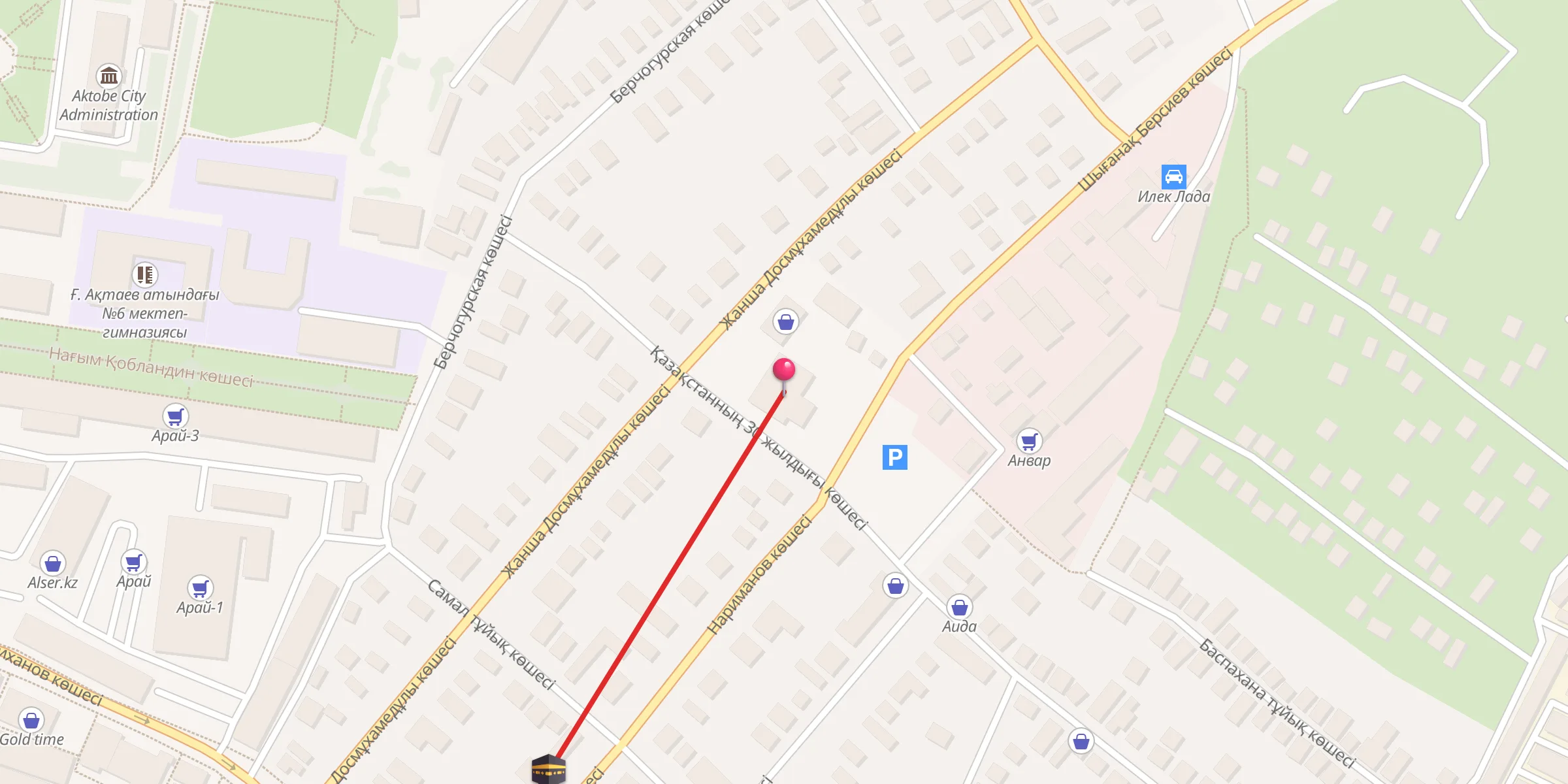 Carte de localisation : Ақтөбе қалалық орталық мешіті