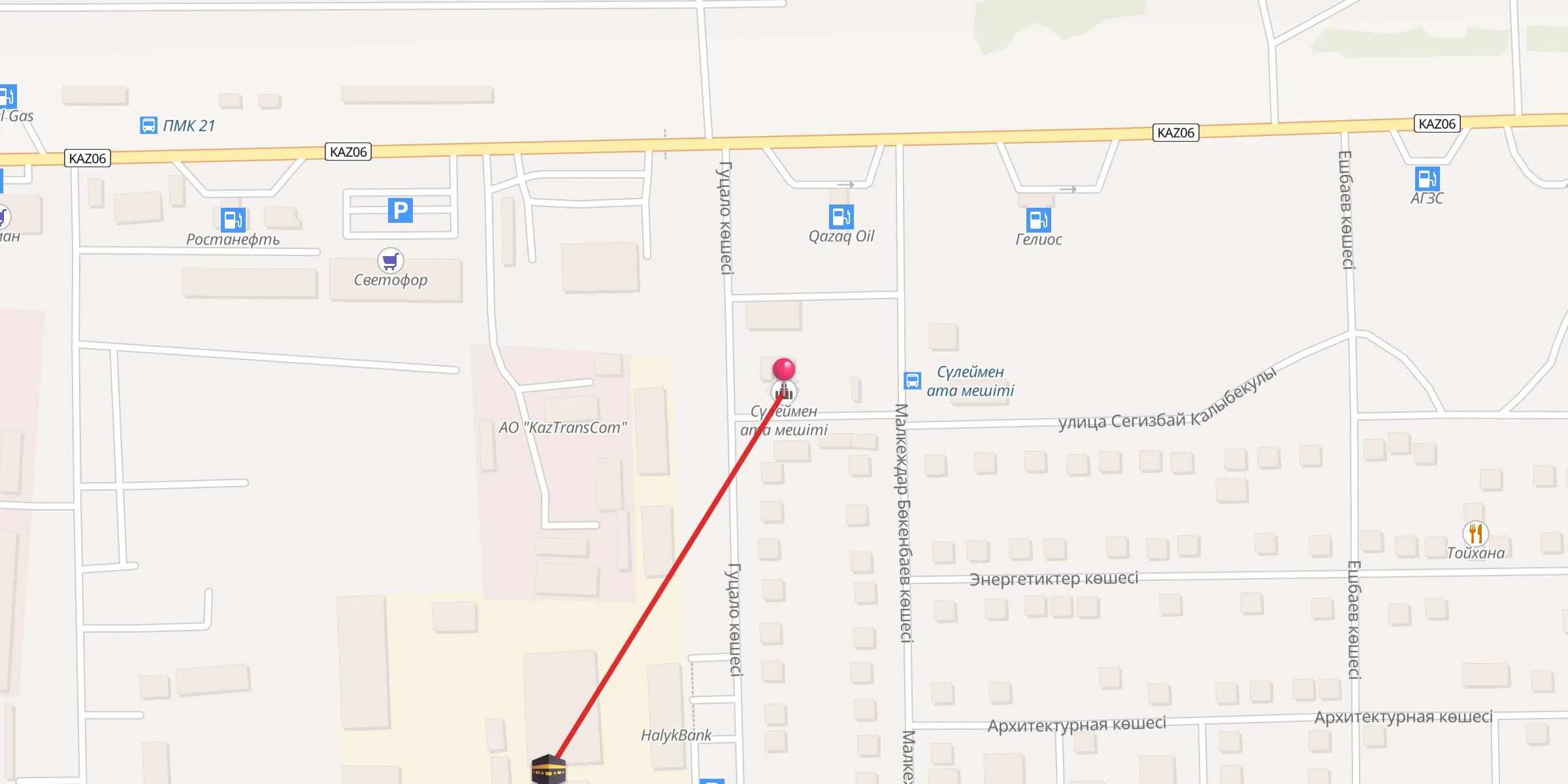 Carte de localisation : Сүлеймен ата мешіті