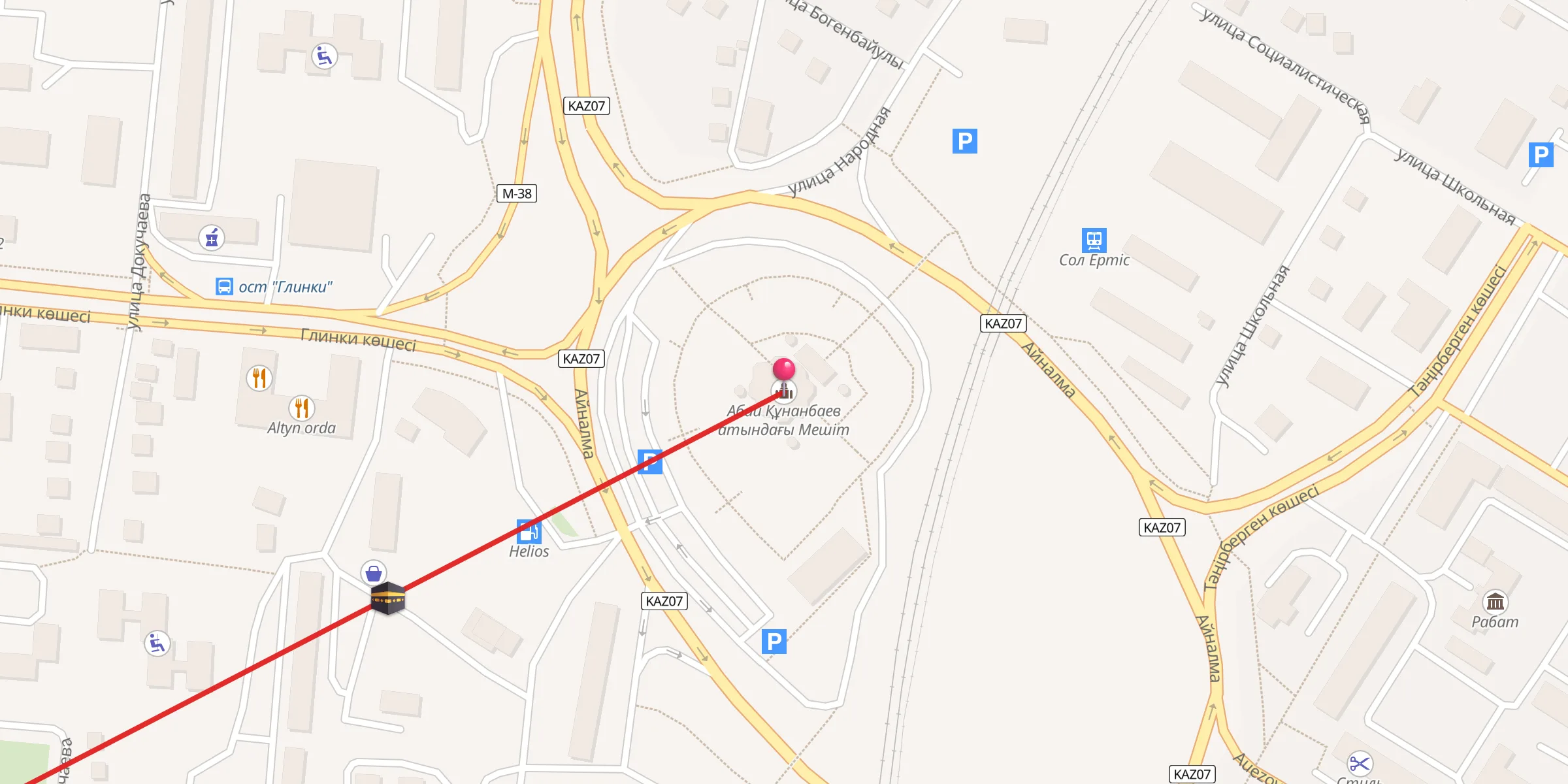 Carte de localisation : Абай Құнанбаев атындағы Мешіт