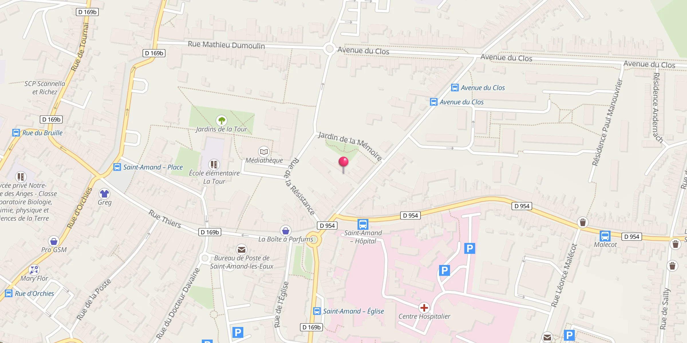 Carte de localisation : Mosquée de Saint-Amand-les-Eaux