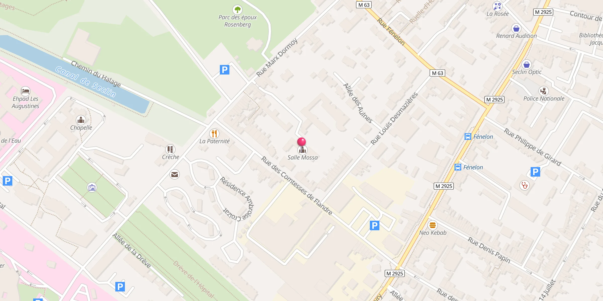 Carte de localisation : Salle Mossa