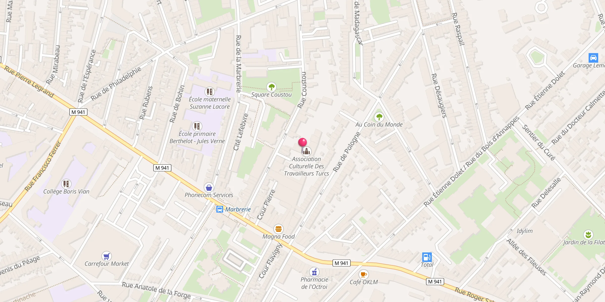 Carte de localisation : Association Culturelle Des Travailleurs Turcs