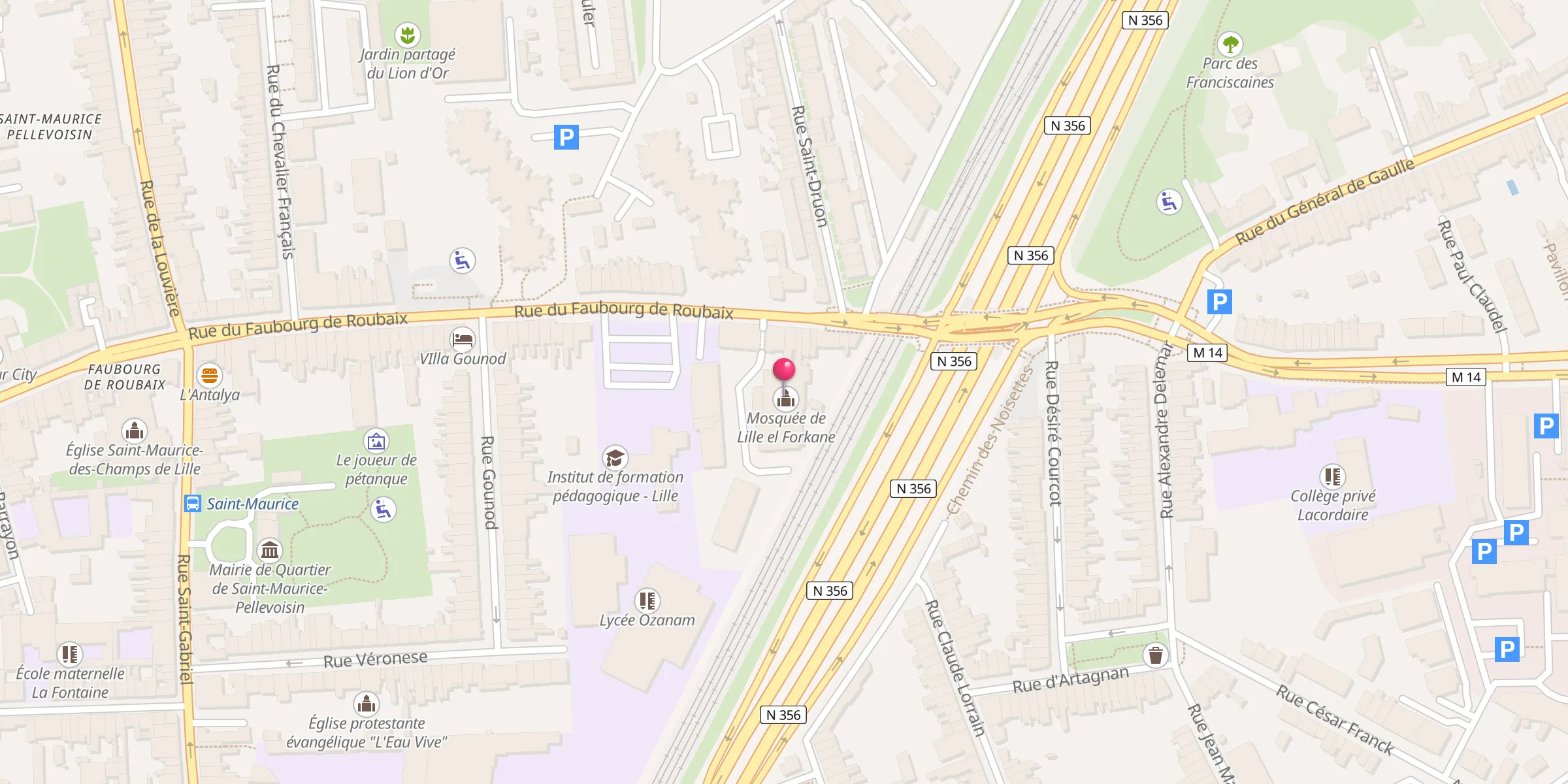 Carte de localisation : Mosquée de Lille el Forkane