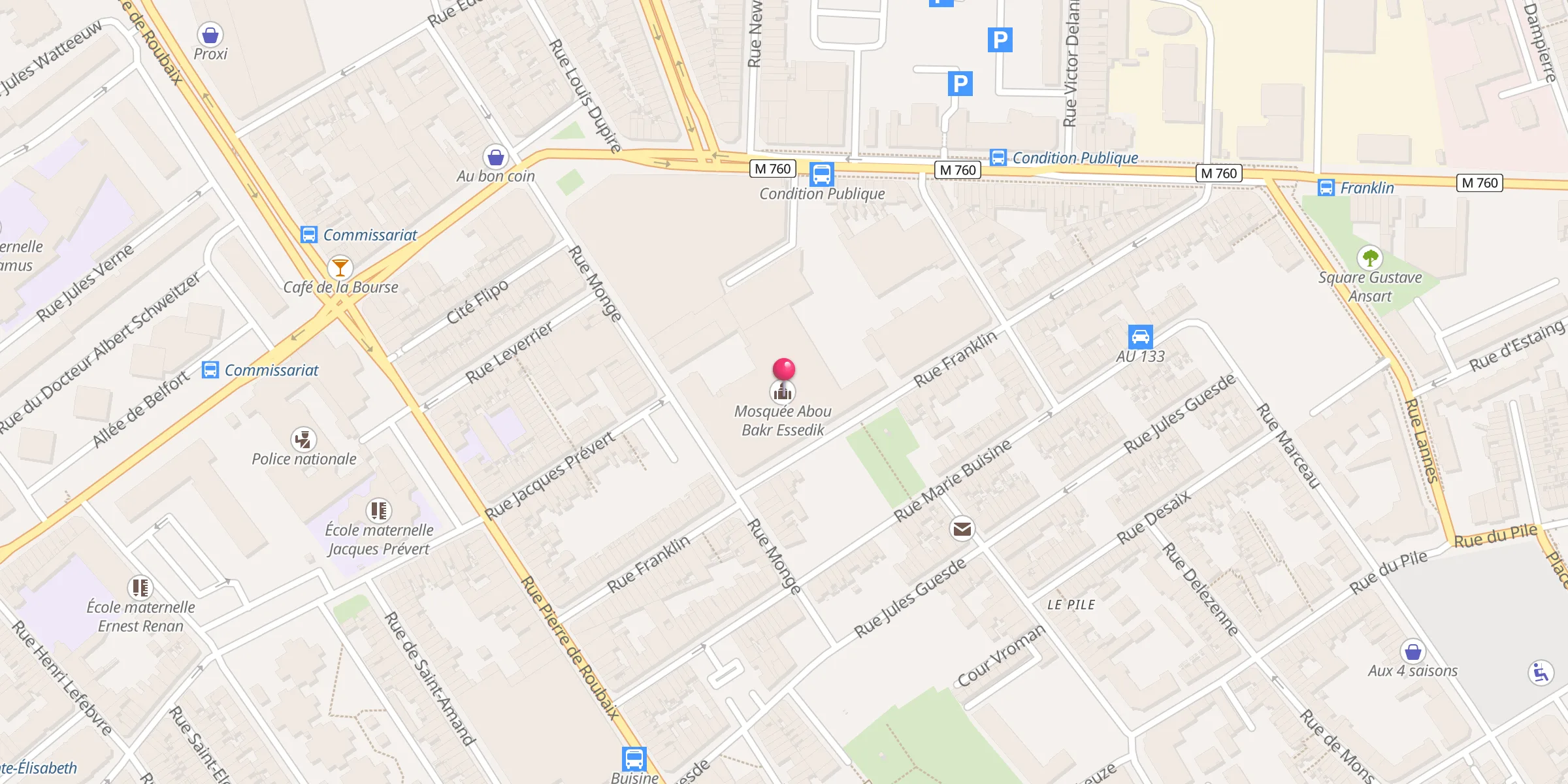 Carte de localisation : Mosquée Abou Bakr Essedik