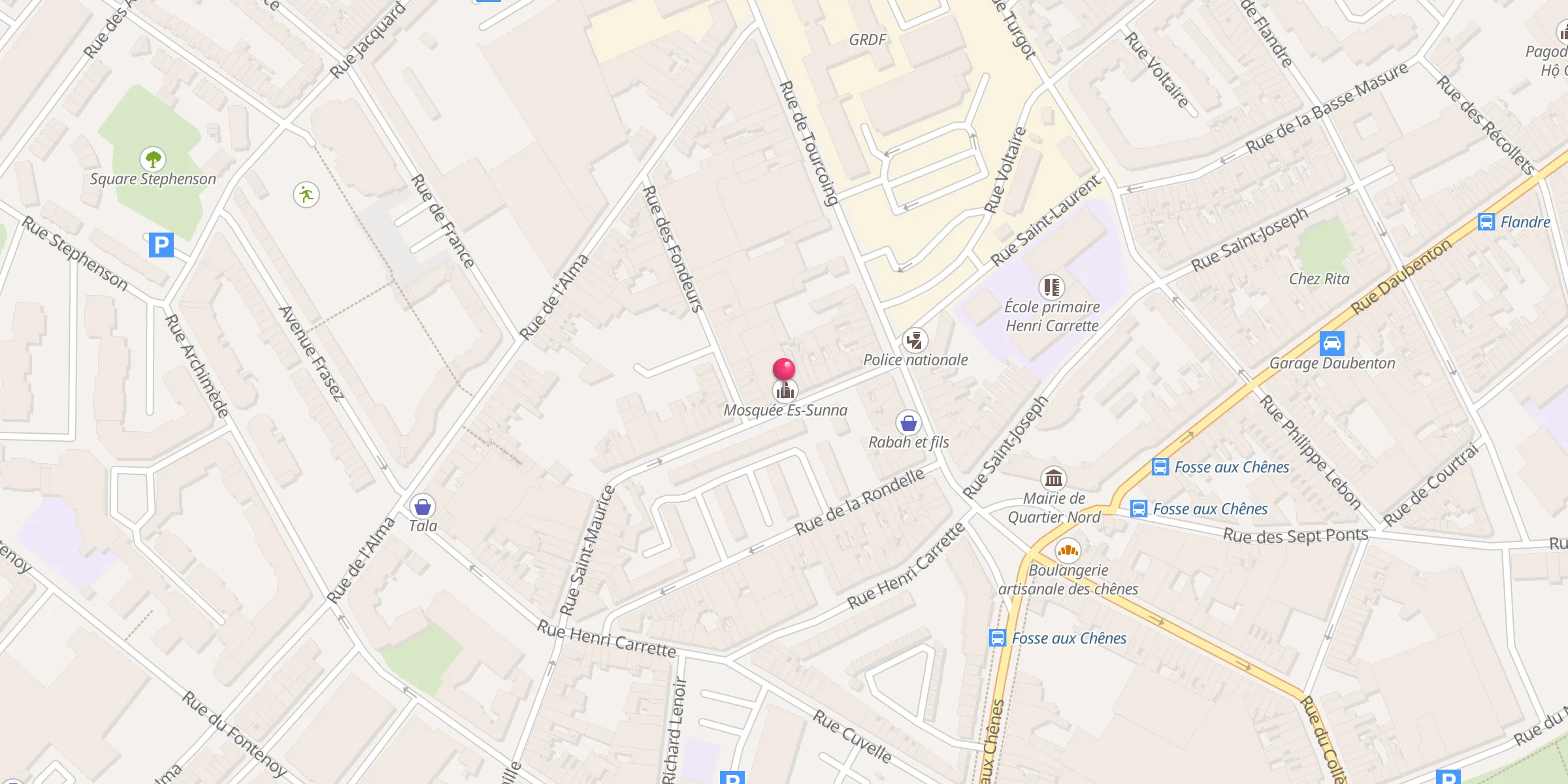 Carte de localisation : Mosquée Es-Sunna